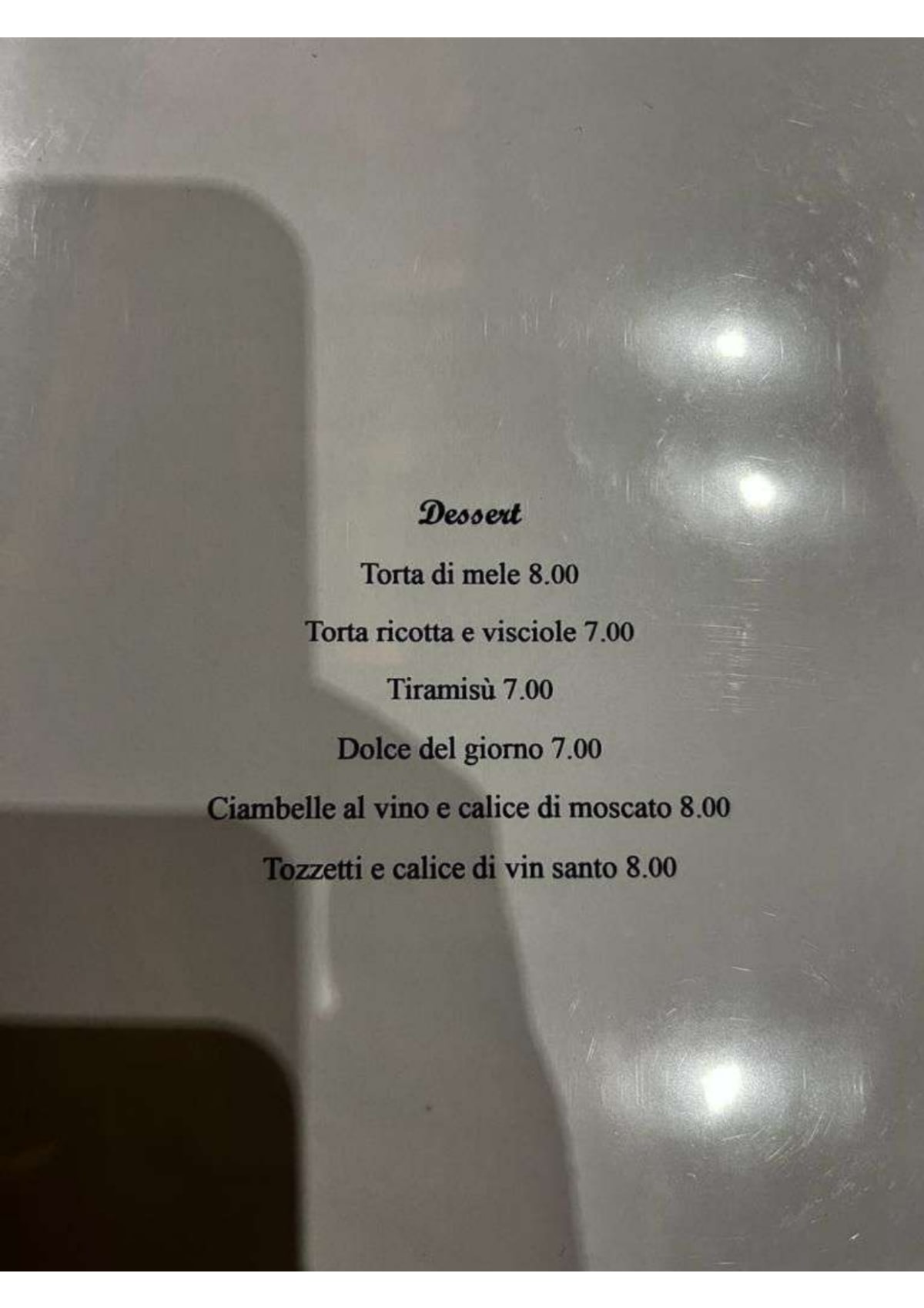 il Papalino menu