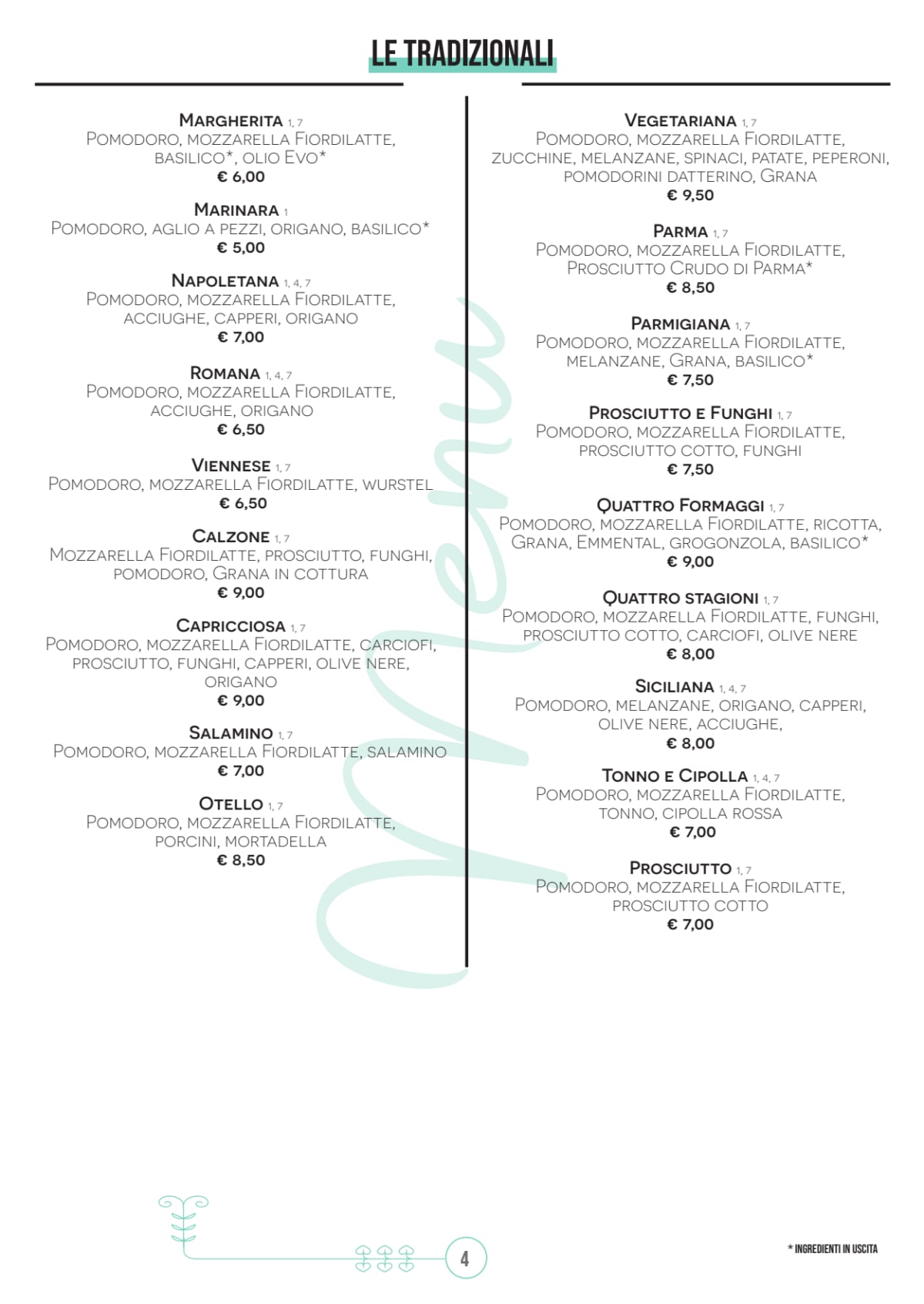 Carte et Menus 2024 Pizzeria Notte Dì à Vérone TheFork