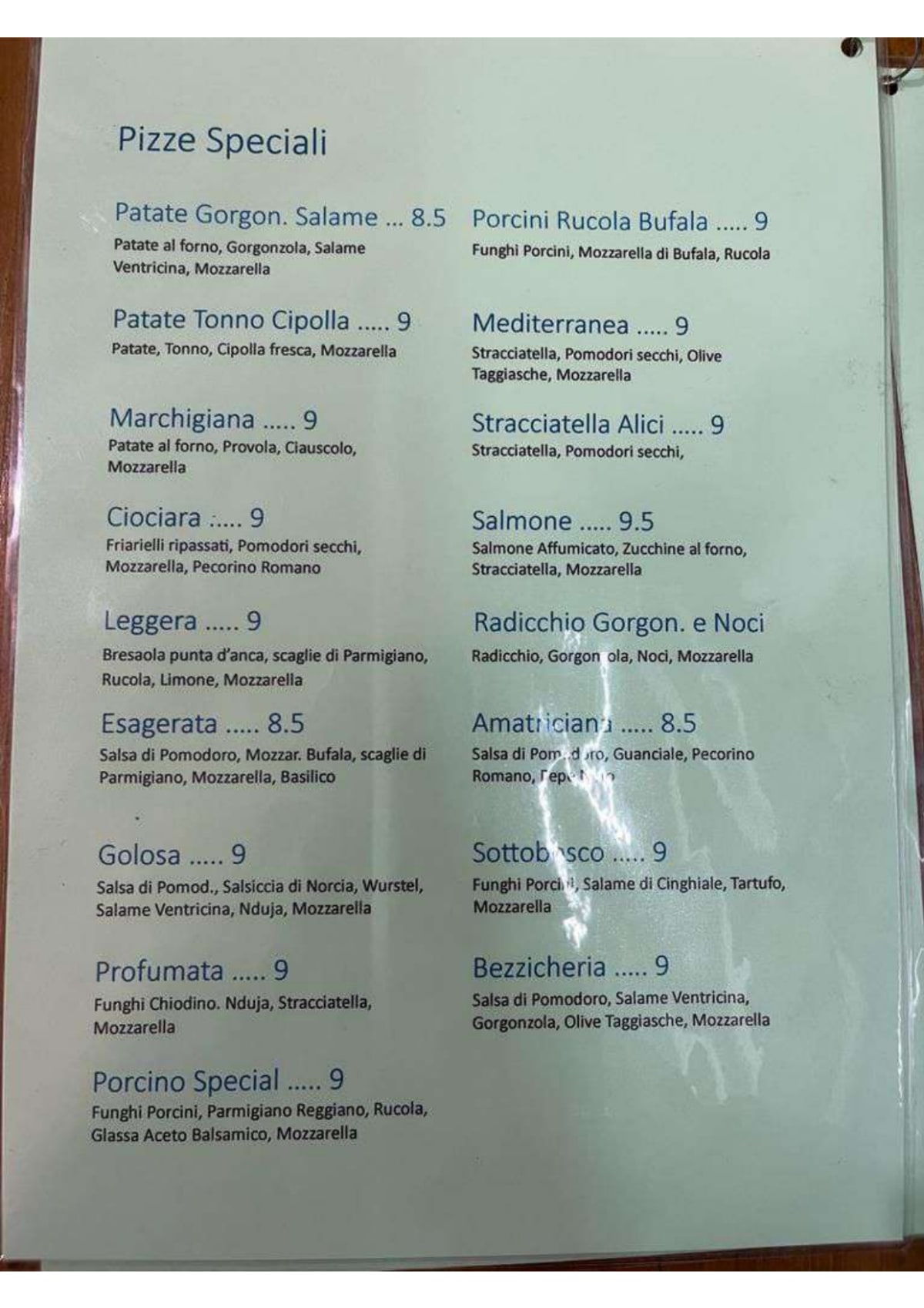 Bezzicheria menu