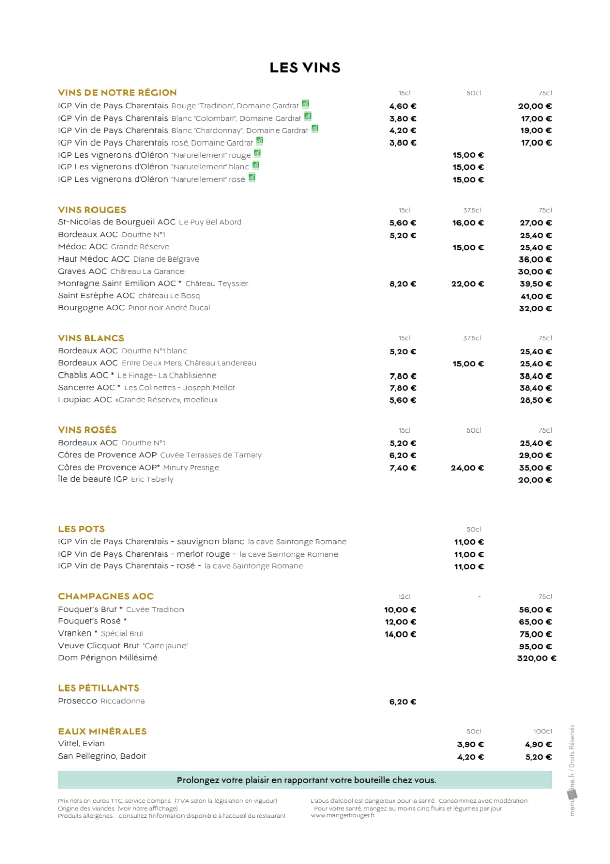 Cafe Barriere Royan Menu