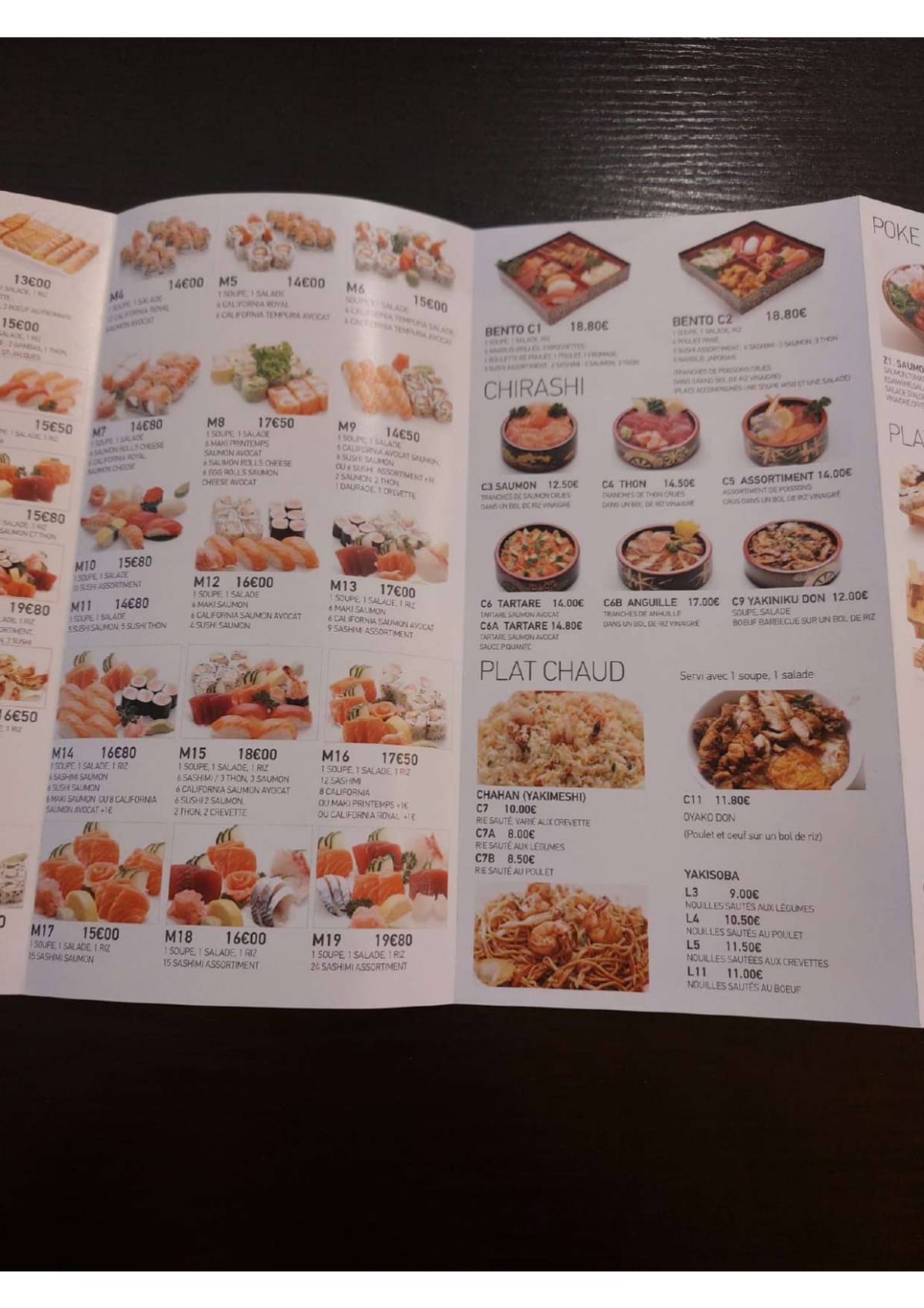 Sushi Osaka menu