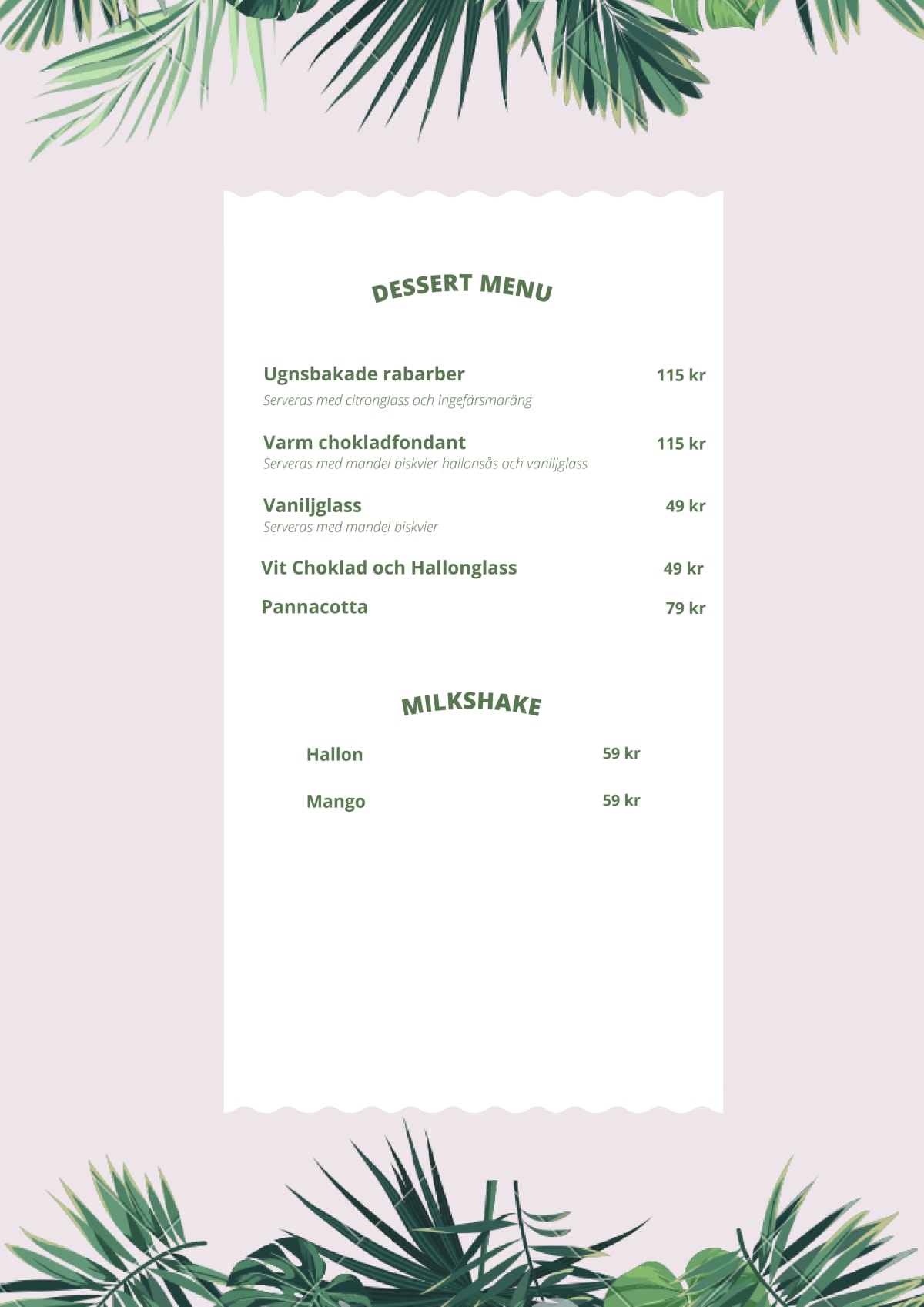 Svenska Gårdskök menu