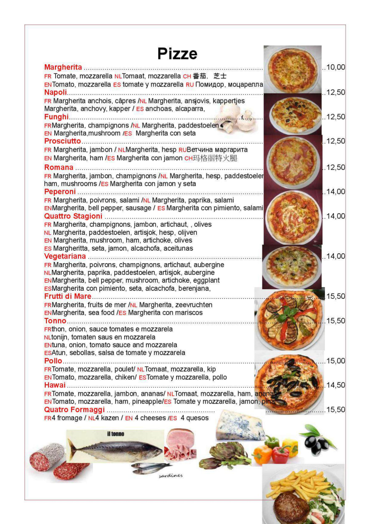 L'Italiano menu