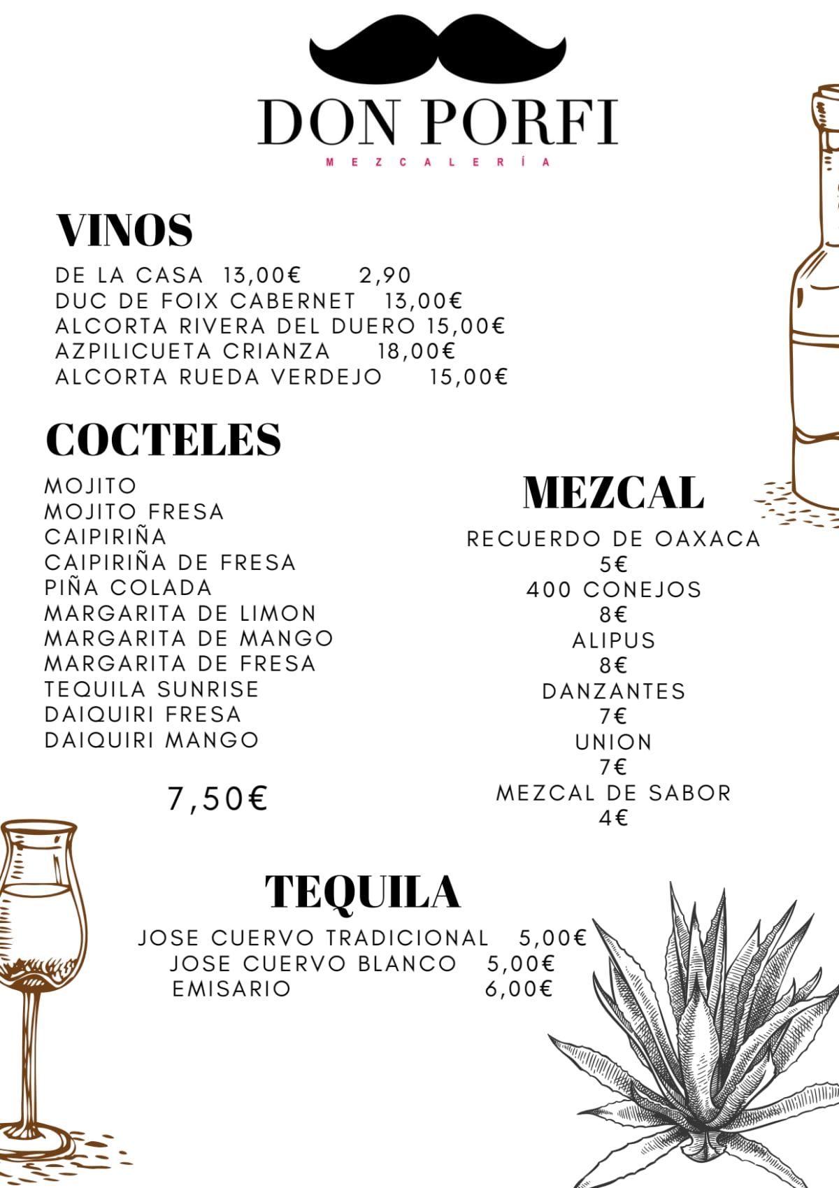 Don Porfi Bcn menu