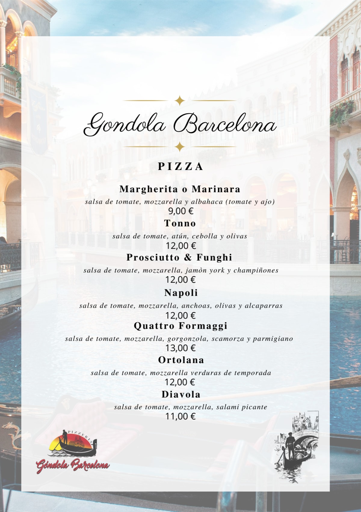 Gondola  menu