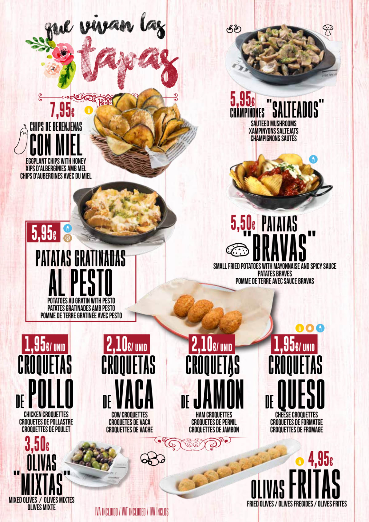 Tapas Les Corts menu