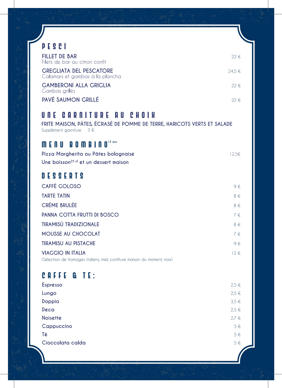 Carmina 17 menu