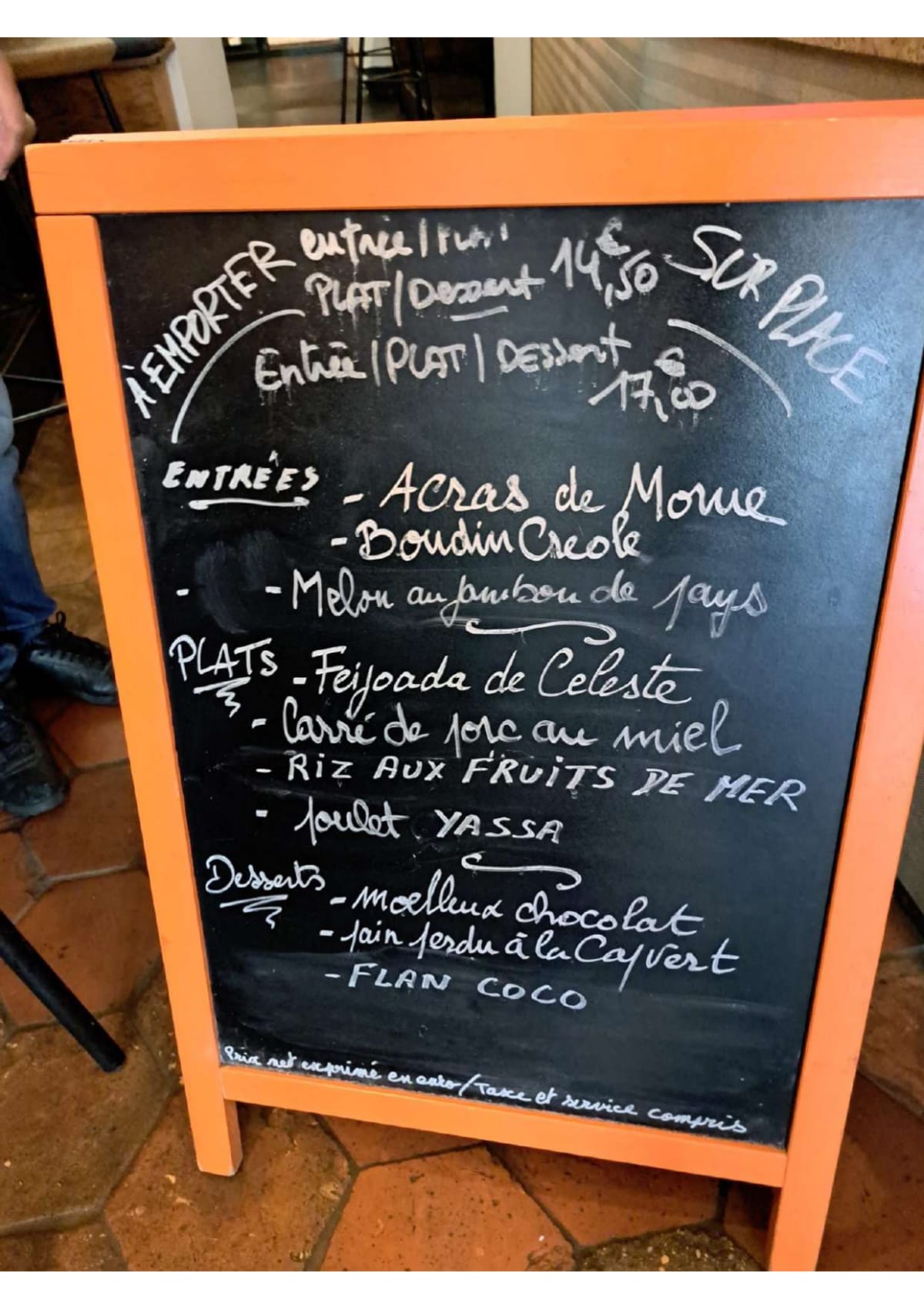 Chez Céleste Bar à Tapas Cuisine du Cap-Vert menu