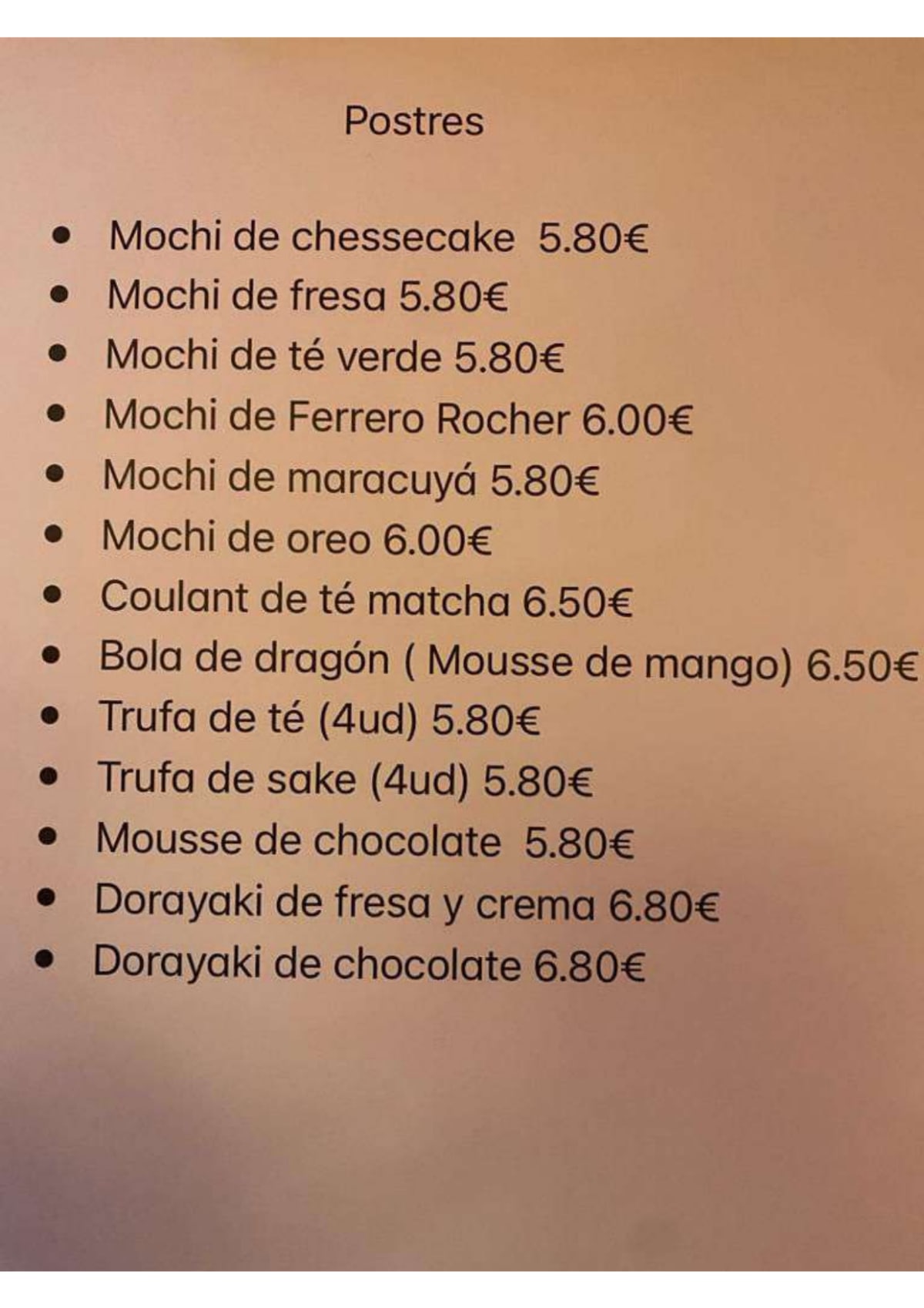 Masaya menu