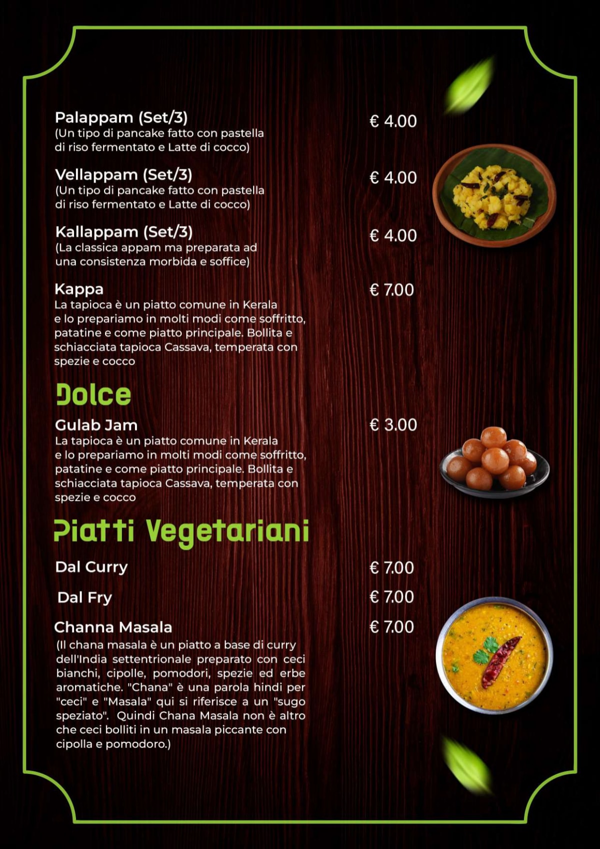 Malabar Spicy  menu