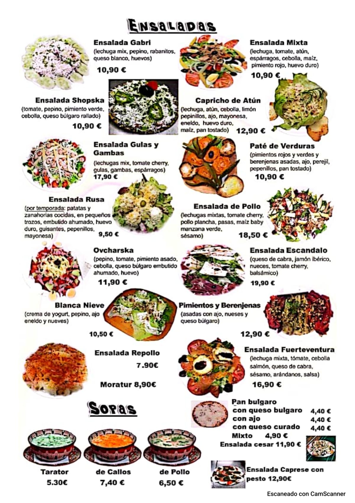 Gabri menu