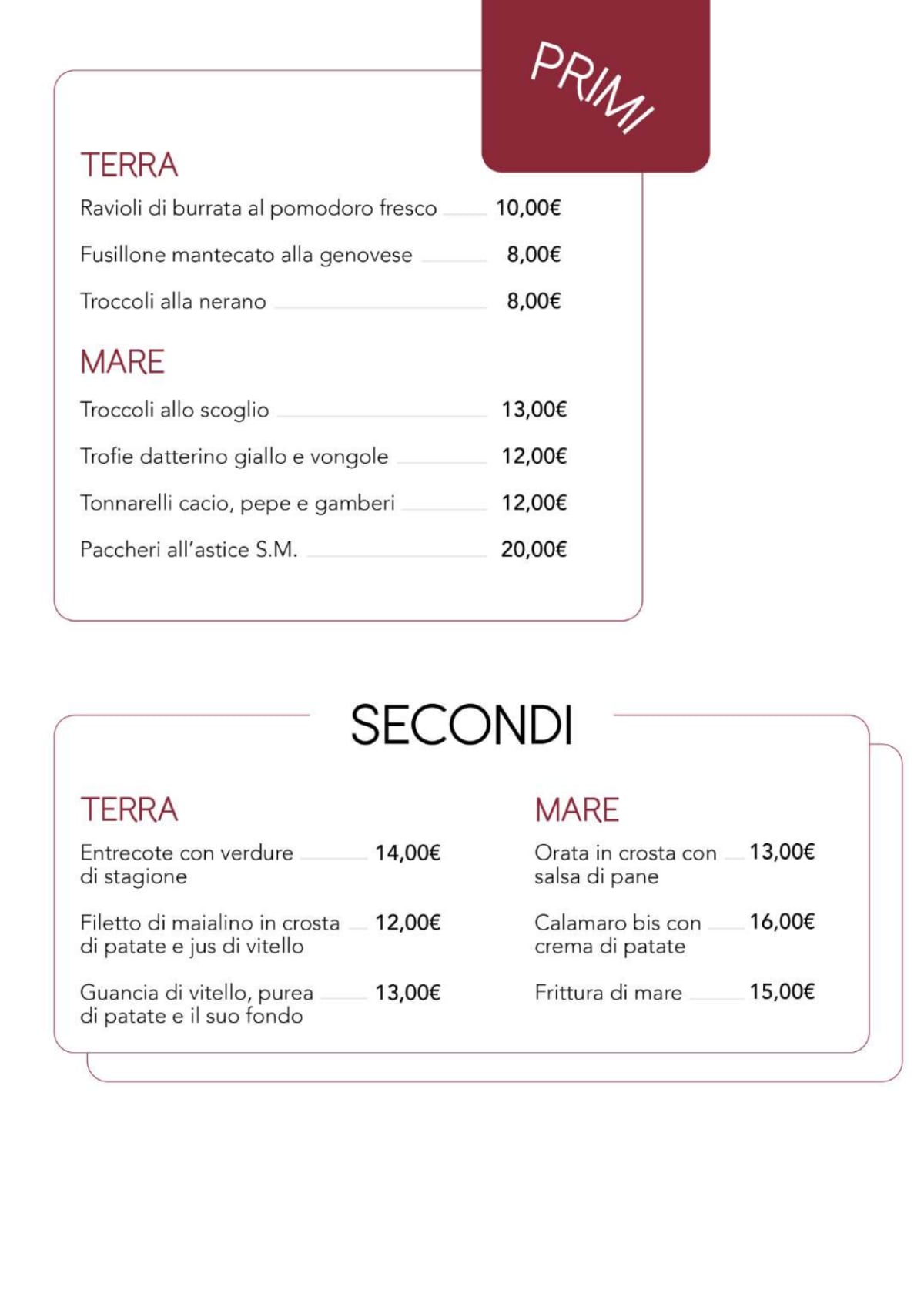 Menu 2024 Decanter in Orta Nova TheFork