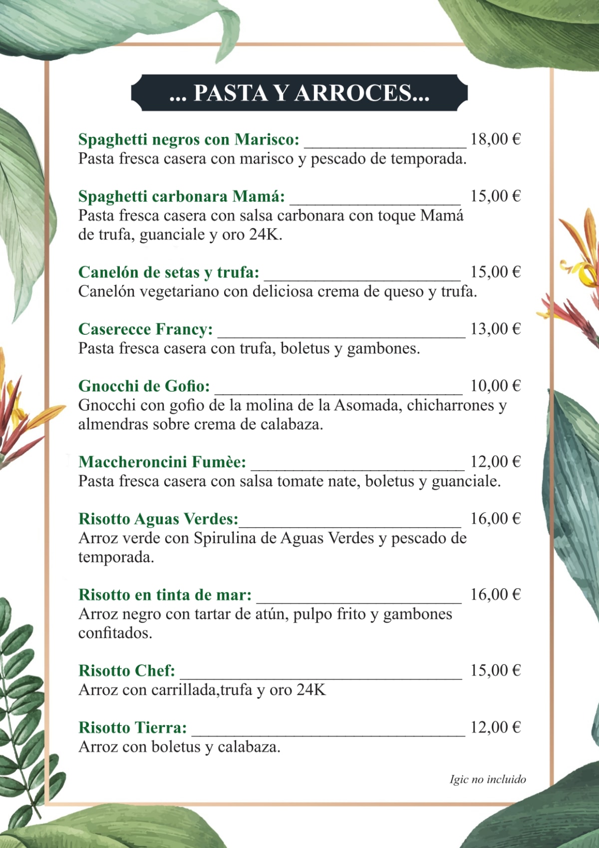 Menù completo e carta 2024 Mamá Gastro Adventure a Gran Tarajal TheFork