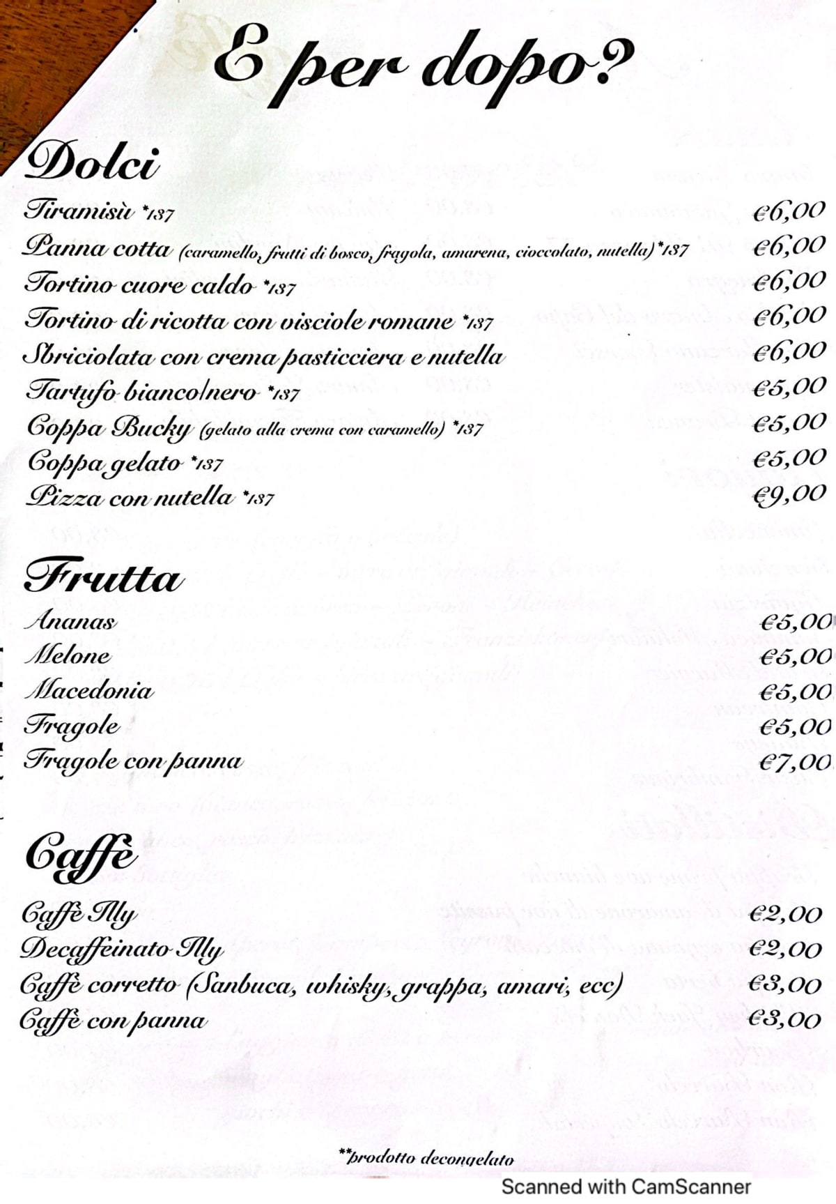 Mamma Katia menu