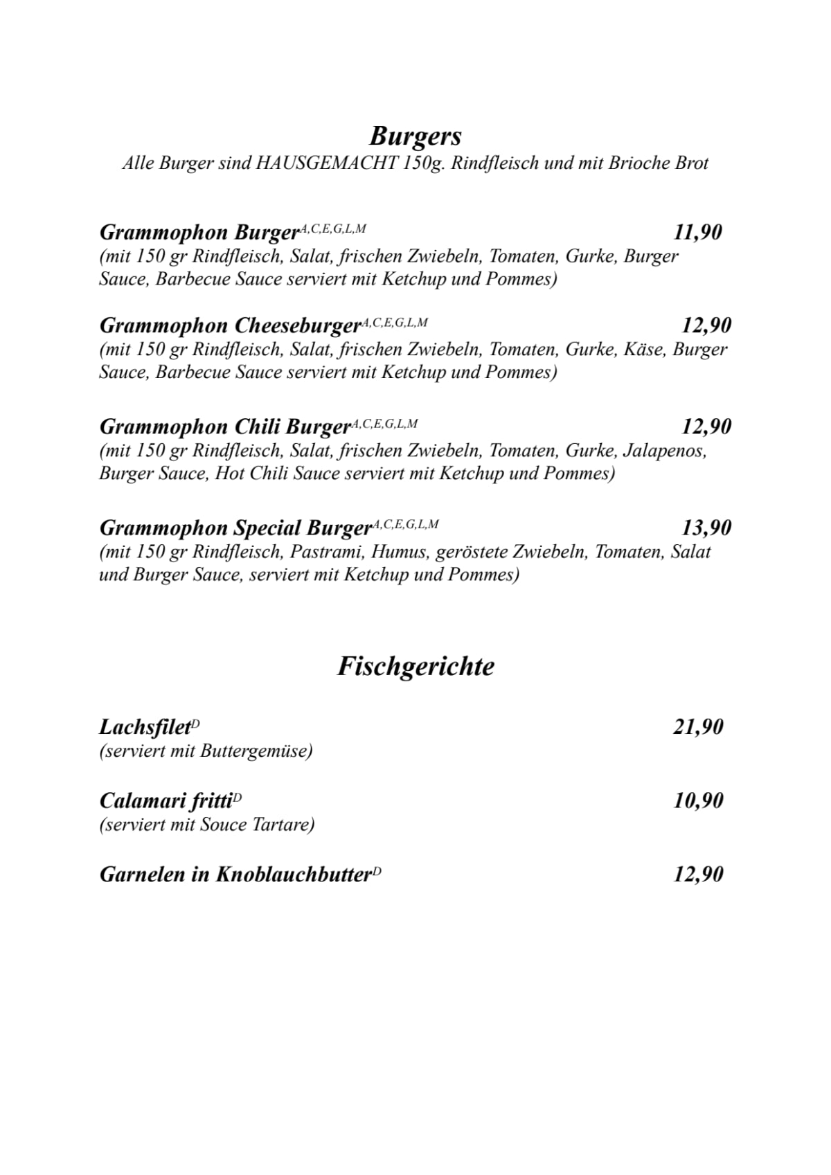 Menu 2024 Grammophon Bistro Cafe in Vienna TheFork