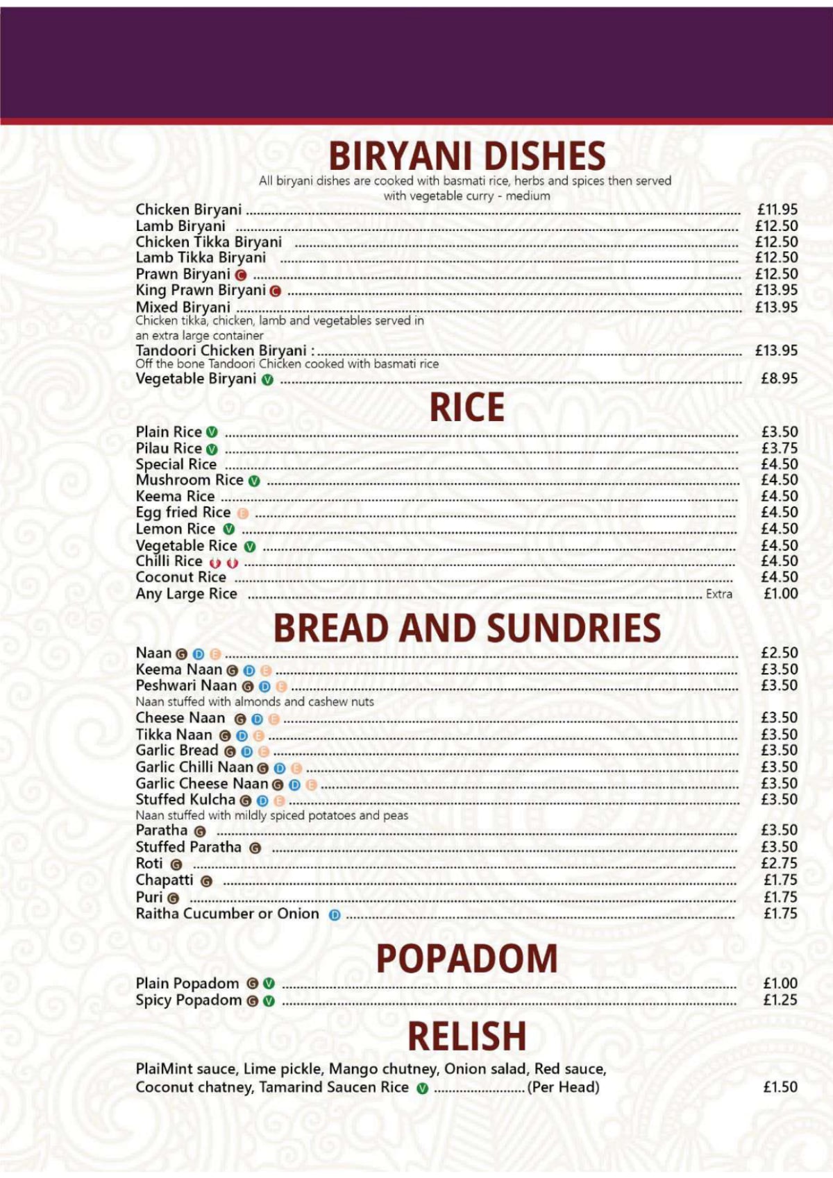 Menu 2024 Curry Chef in Reading TheFork