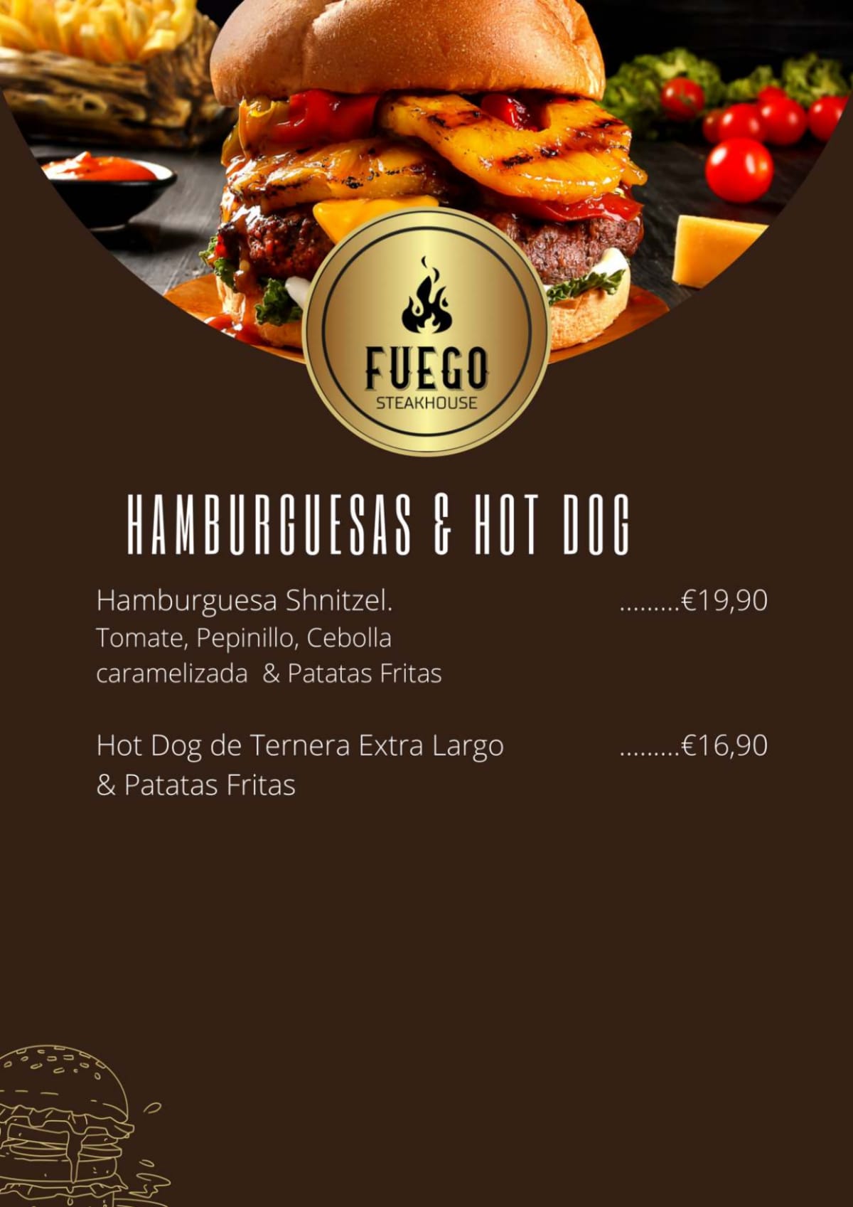 Fuego Steak House menu