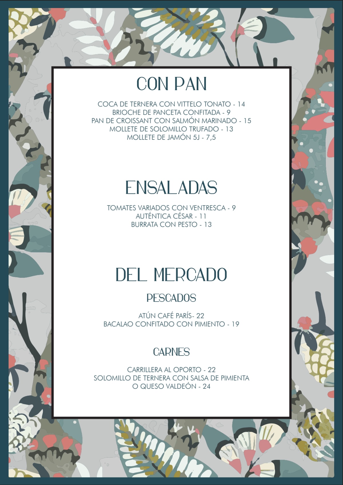 Vino y Se Quedó menu