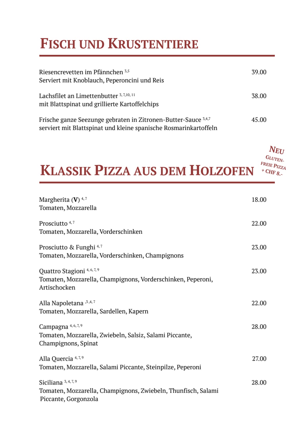Grottos menu store