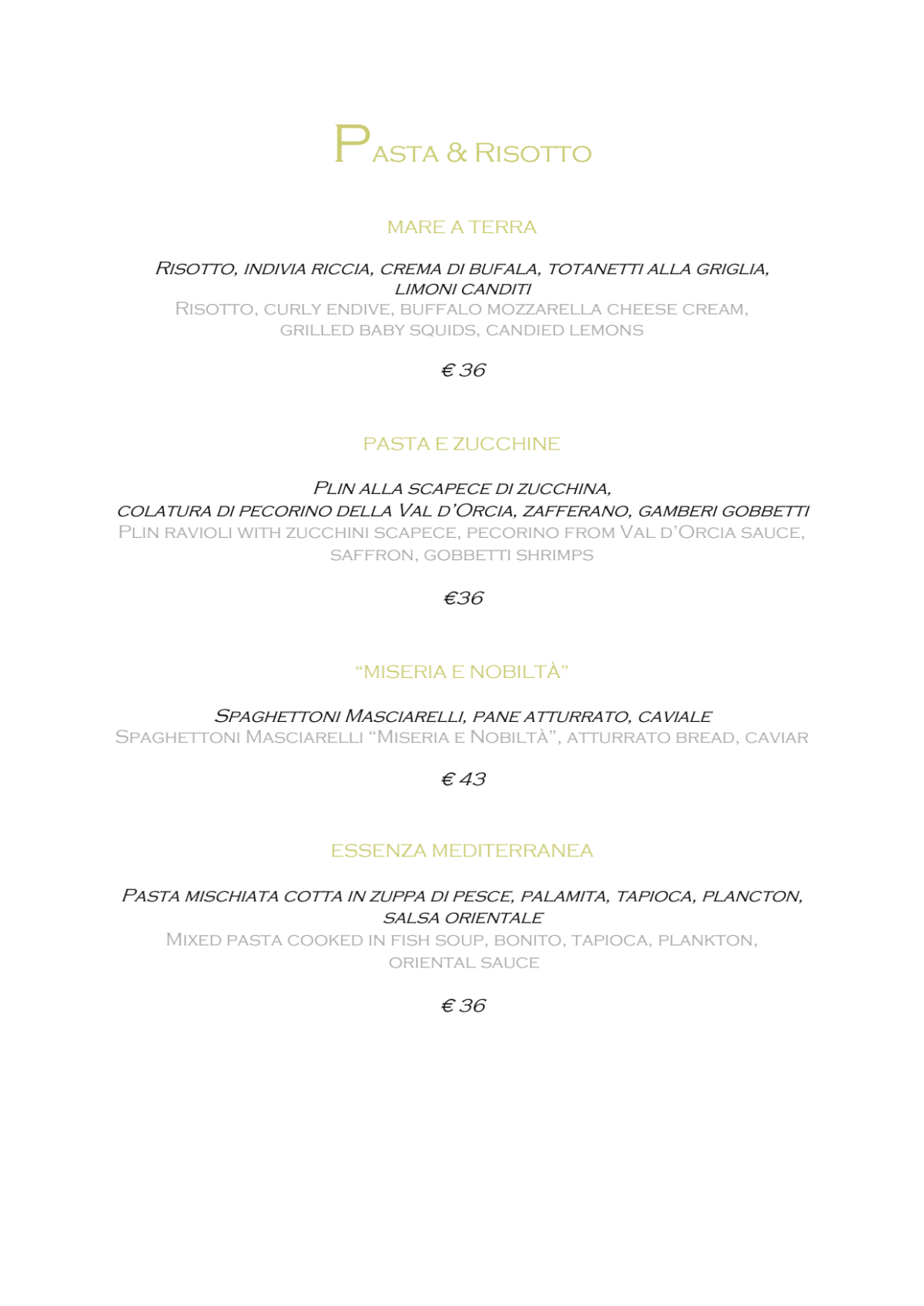 Menù completo e carta 2023 Terrazza Gallia a Milano TheFork