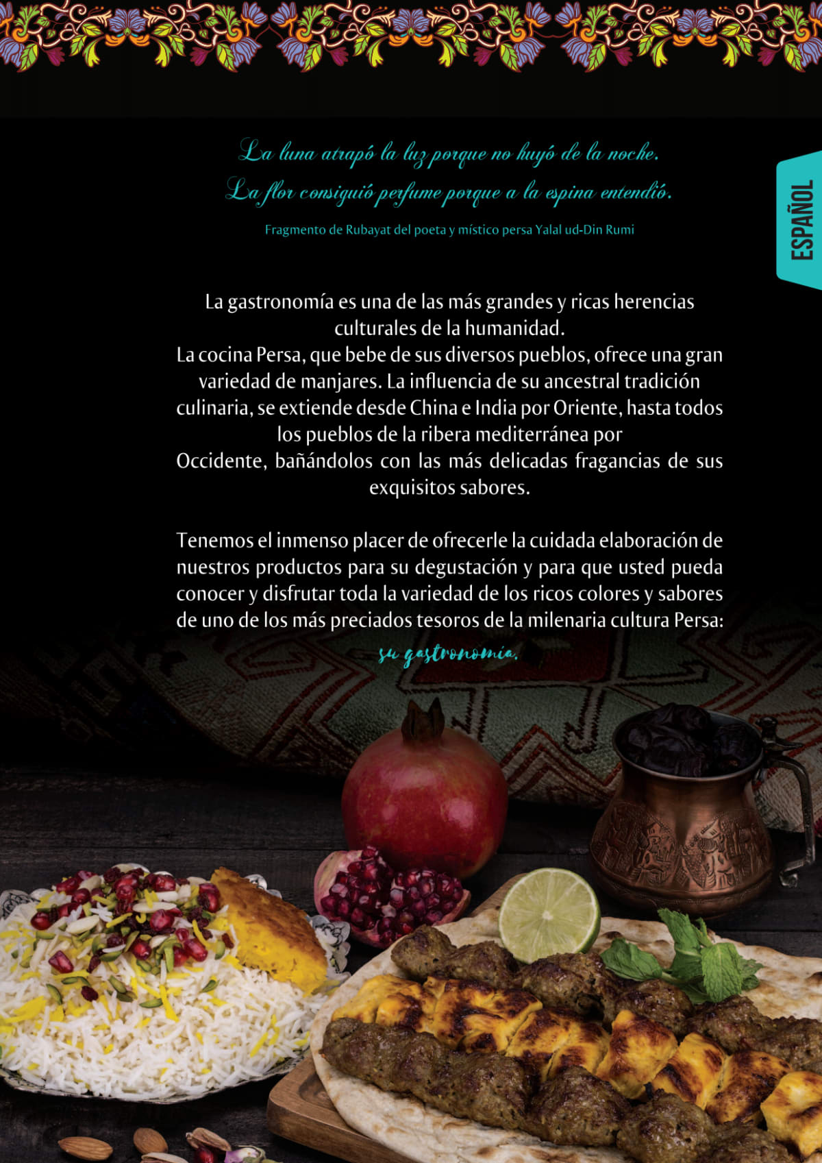 Rincón Persa menu