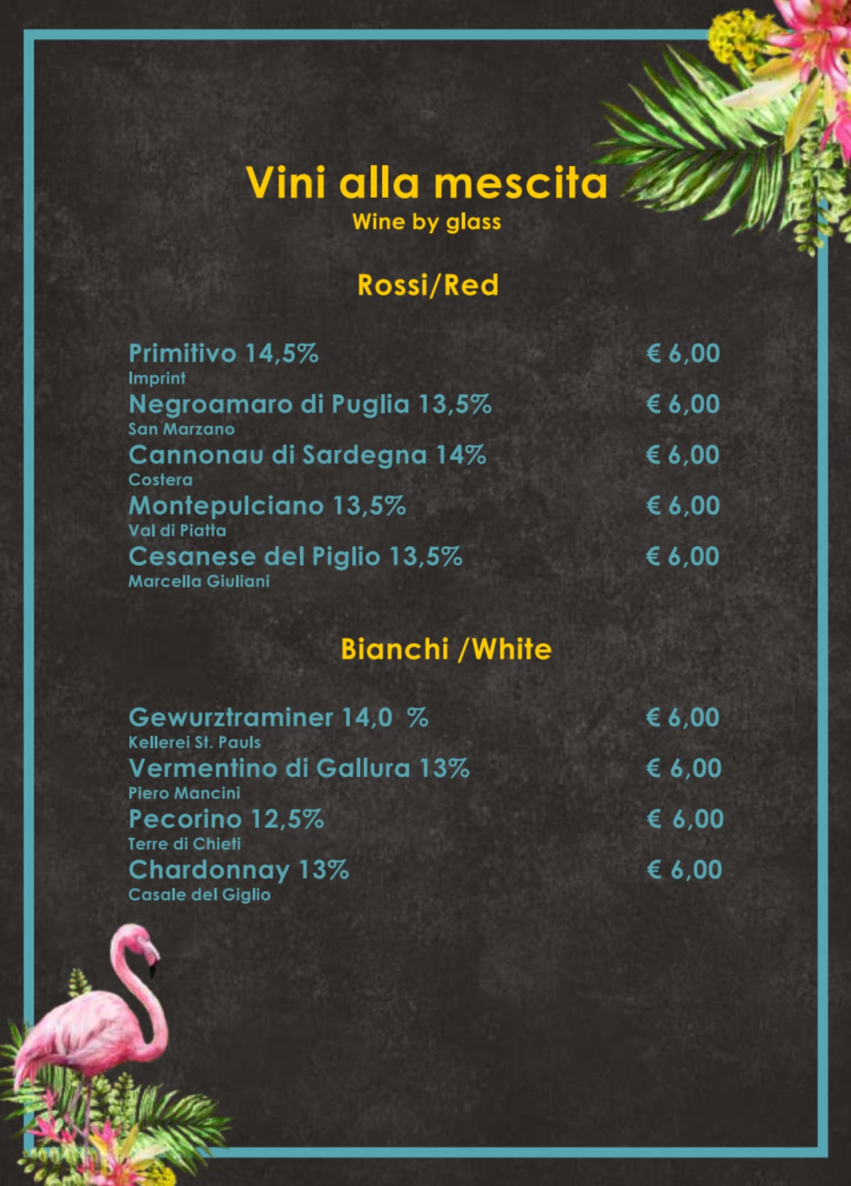 Kytos Ponte Milvio menu