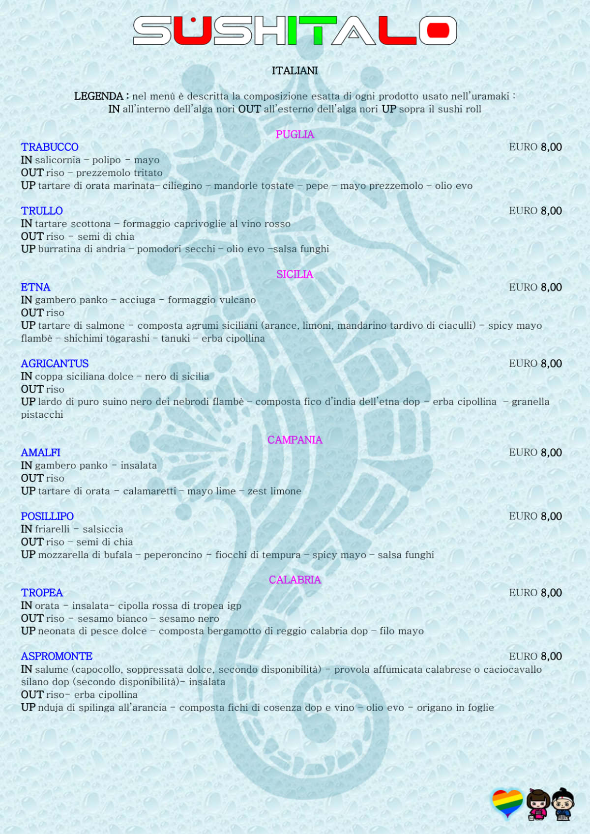 Sùshitalo menu