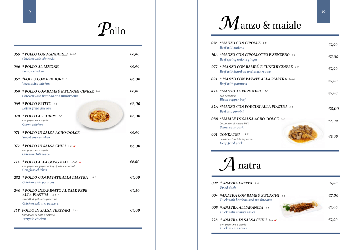 Naviglio menu