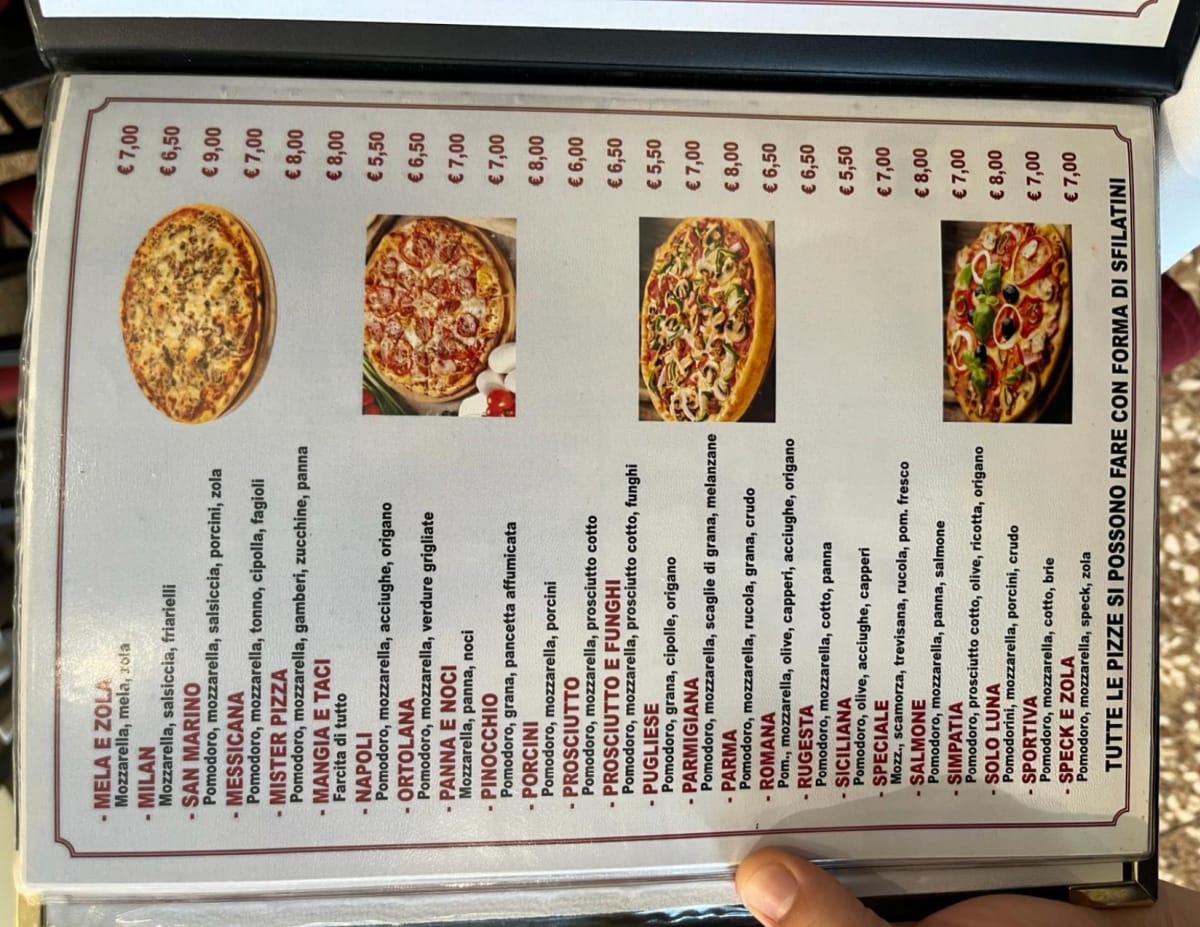 San Marino 2 menu