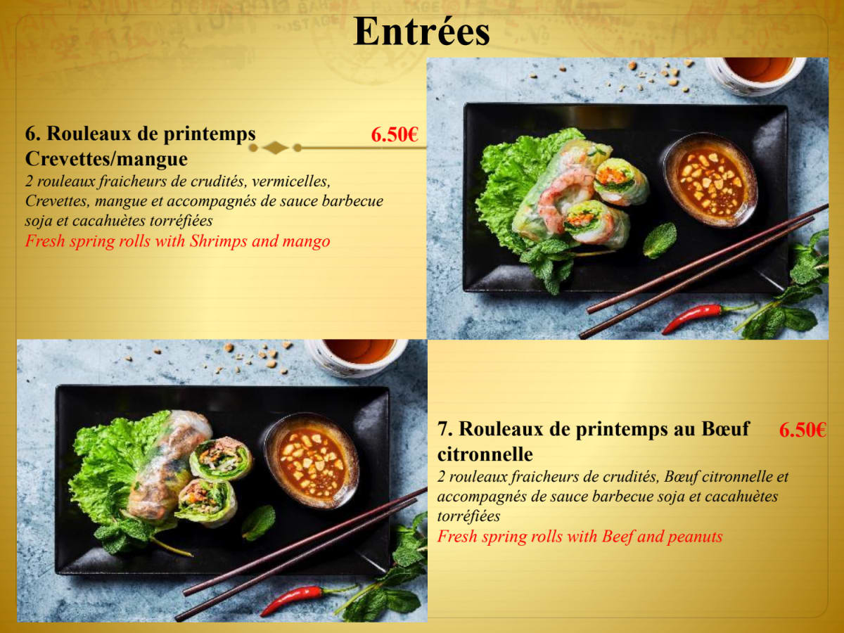 Makuisine Viet menu