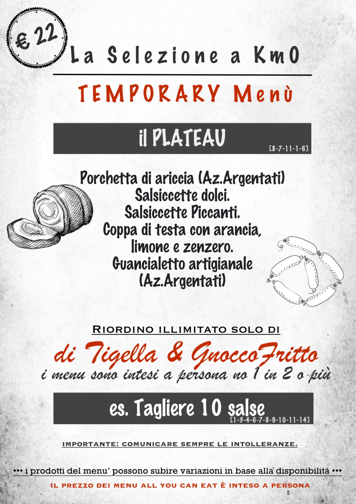 Tigelleria Romana - Bistrot & Cafè menu