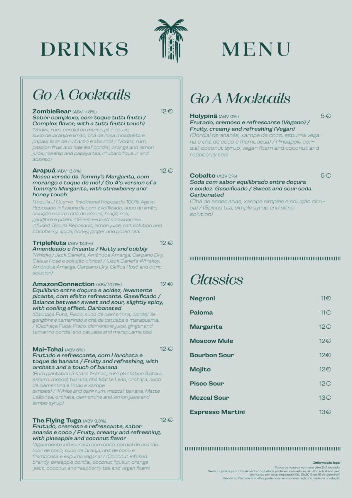 Menù completo e carta 2024 Go A Lisboa Rooftop a Lisbona TheFork