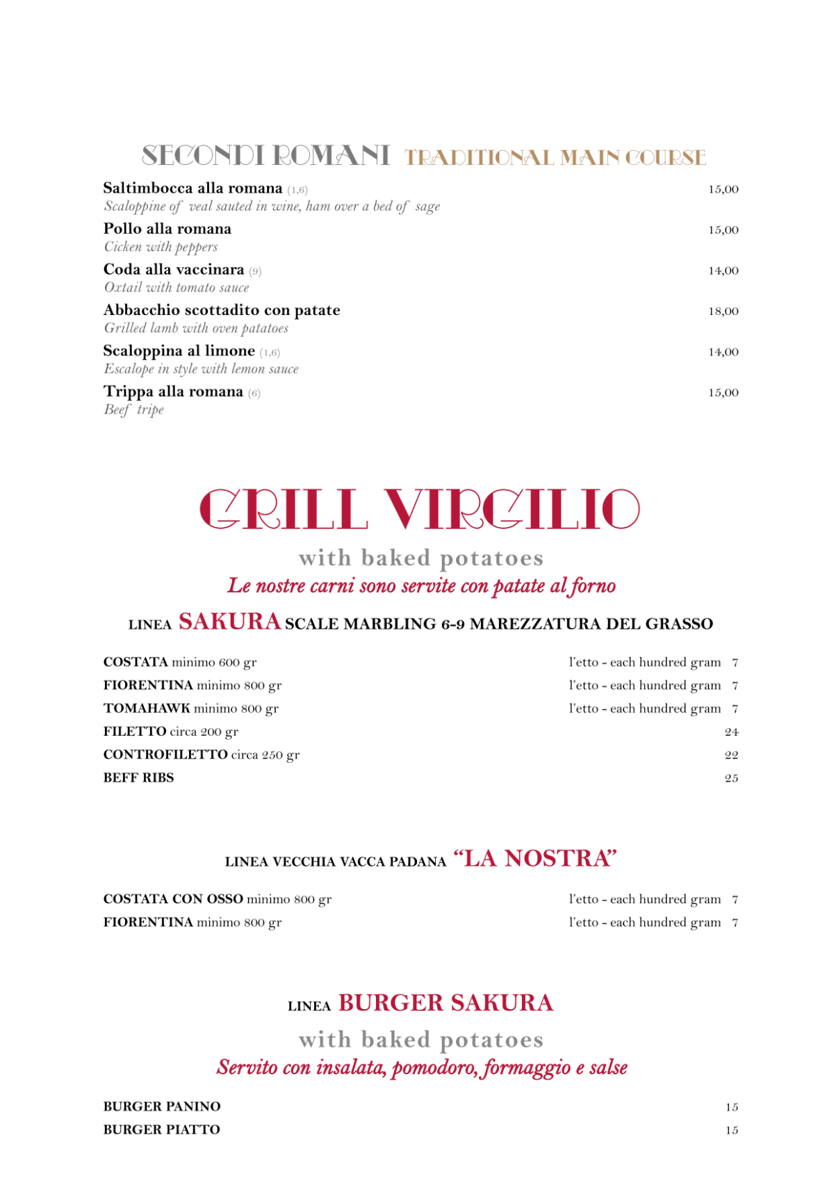 Virgilio menu