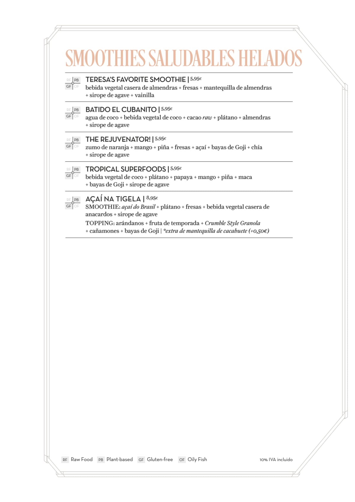 Flax & Kale - Passage menu