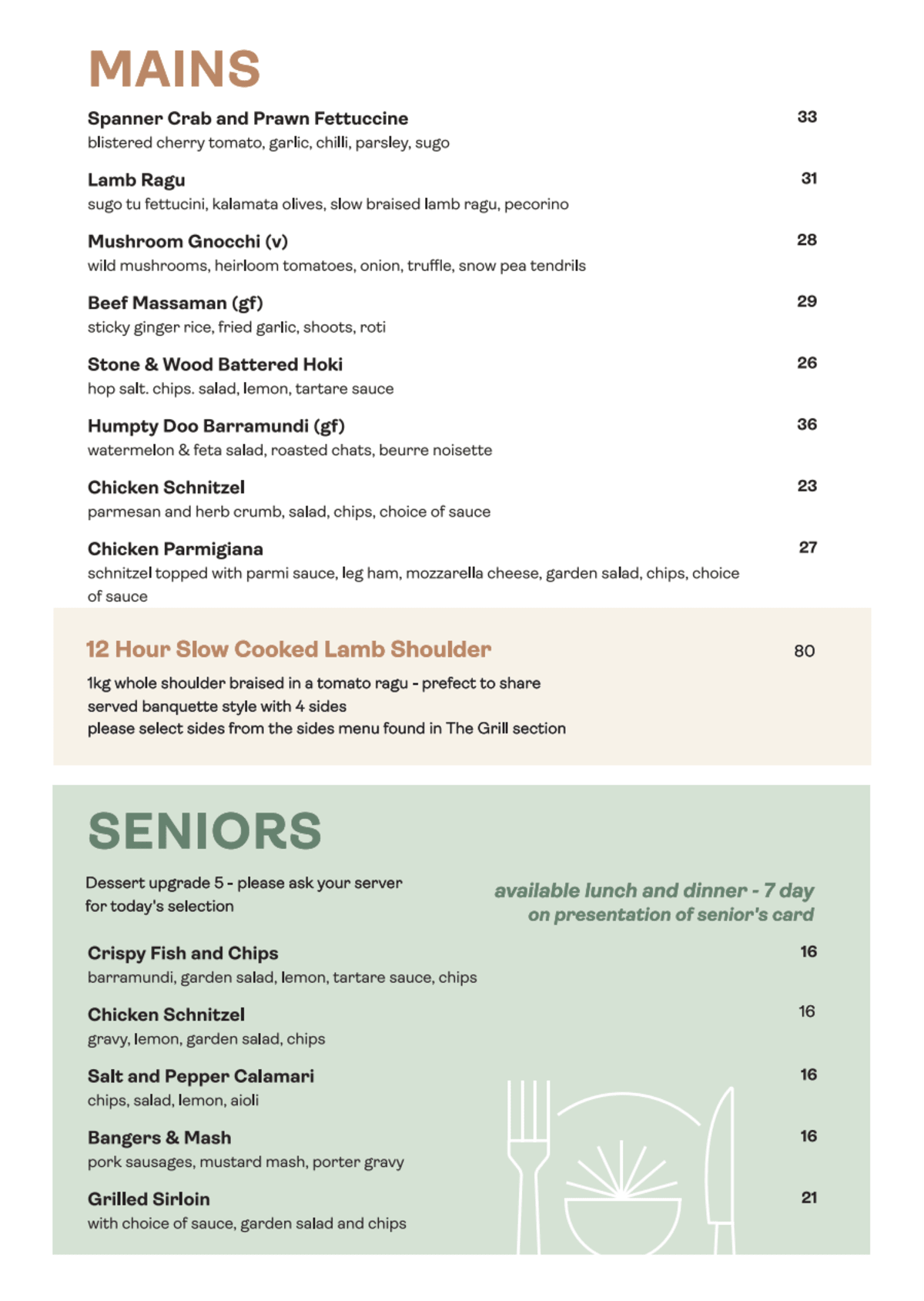 The 2024 brook menu