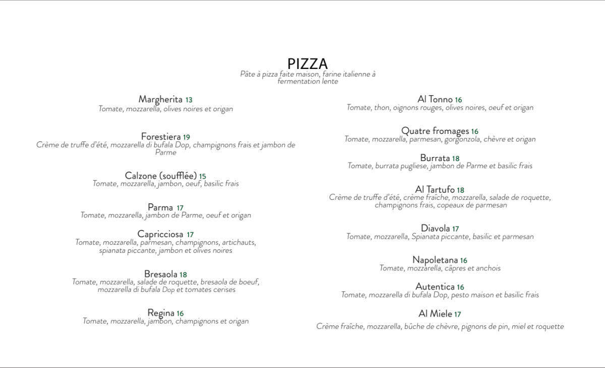 La Romanella menu