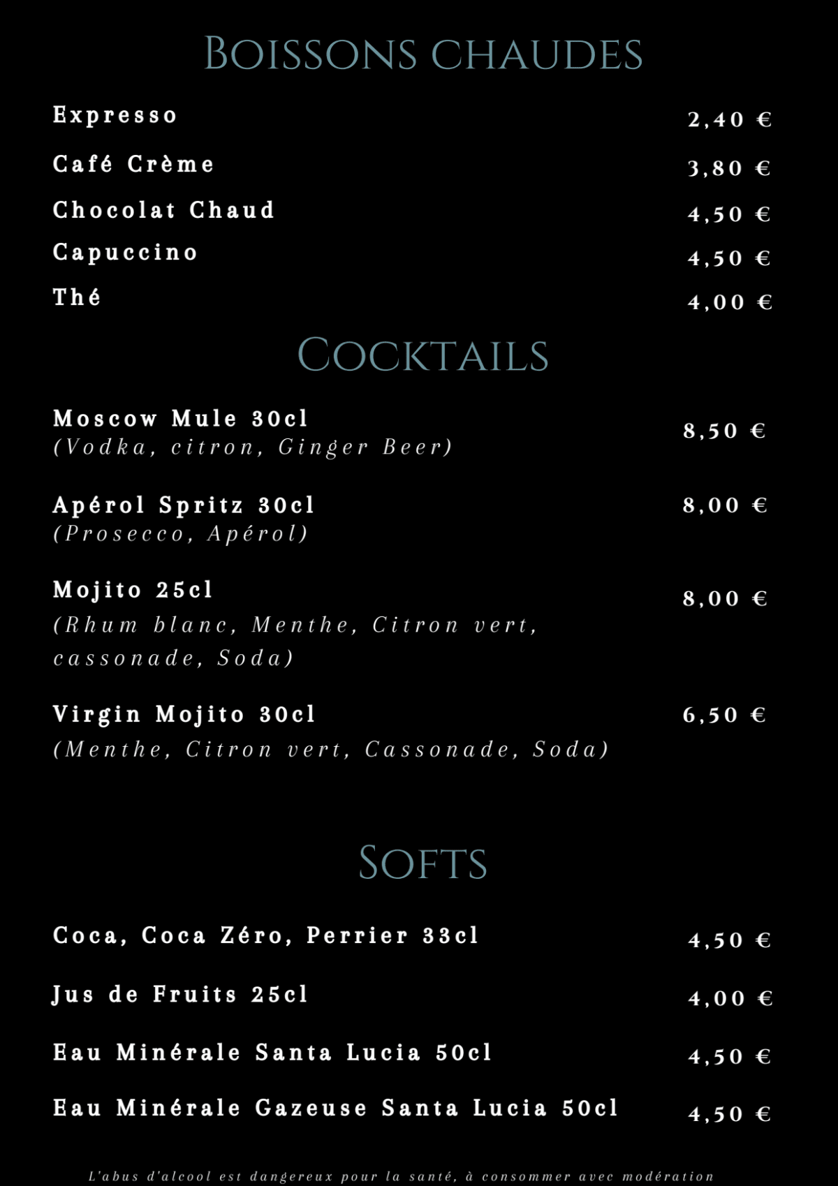 Rosa menu