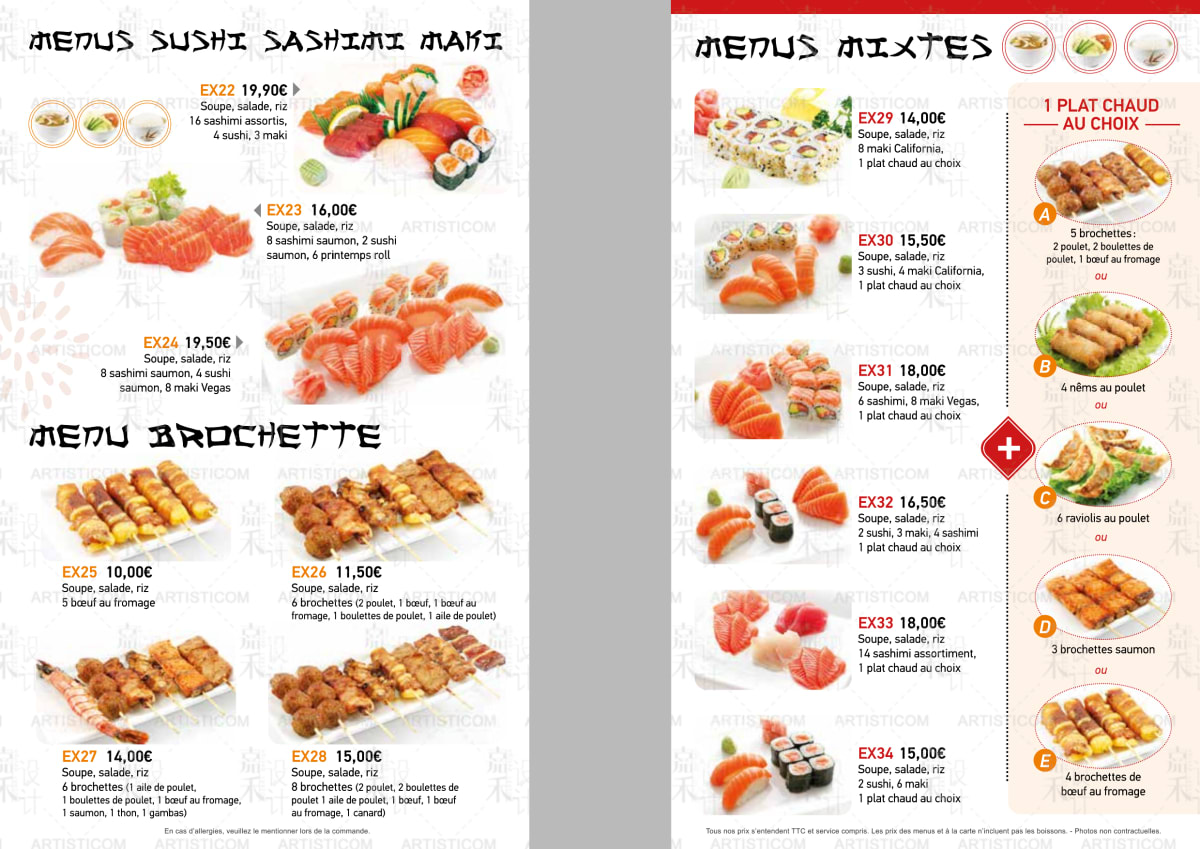 Eizosushi menu