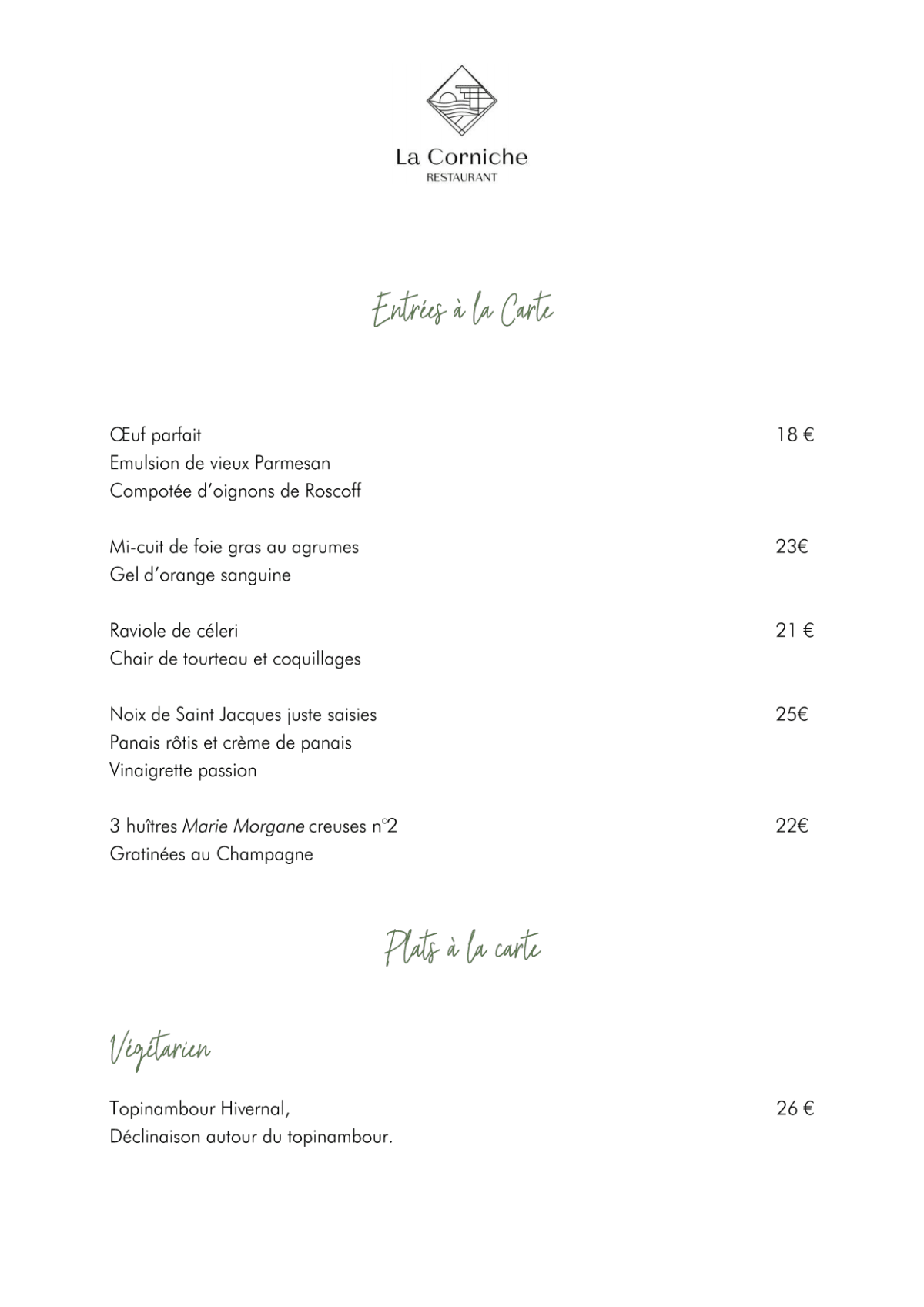 Carte et Menus 2023 SainteBarbe à Le Conquet TheFork