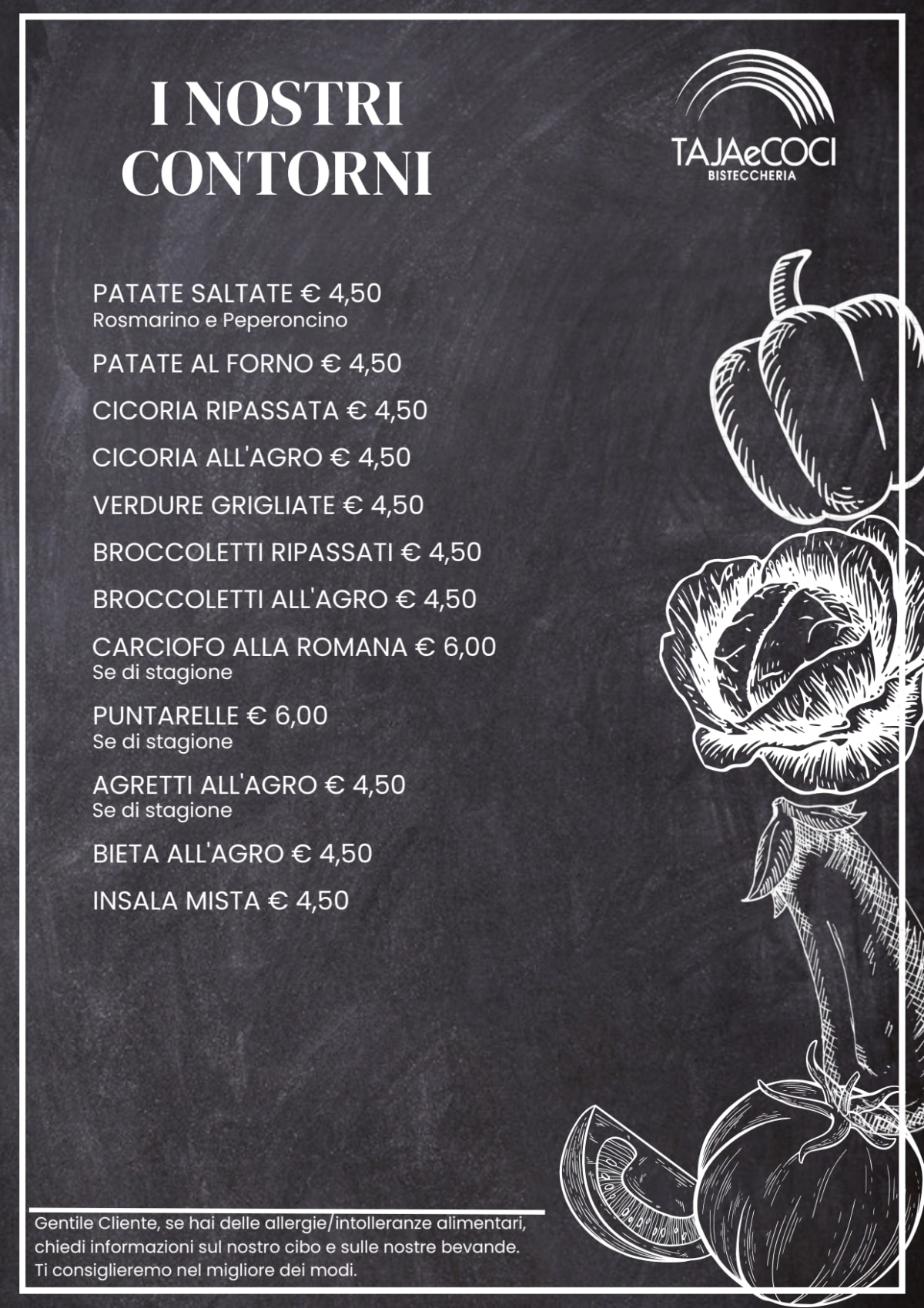 Taja e Coci - Porta Portese menu