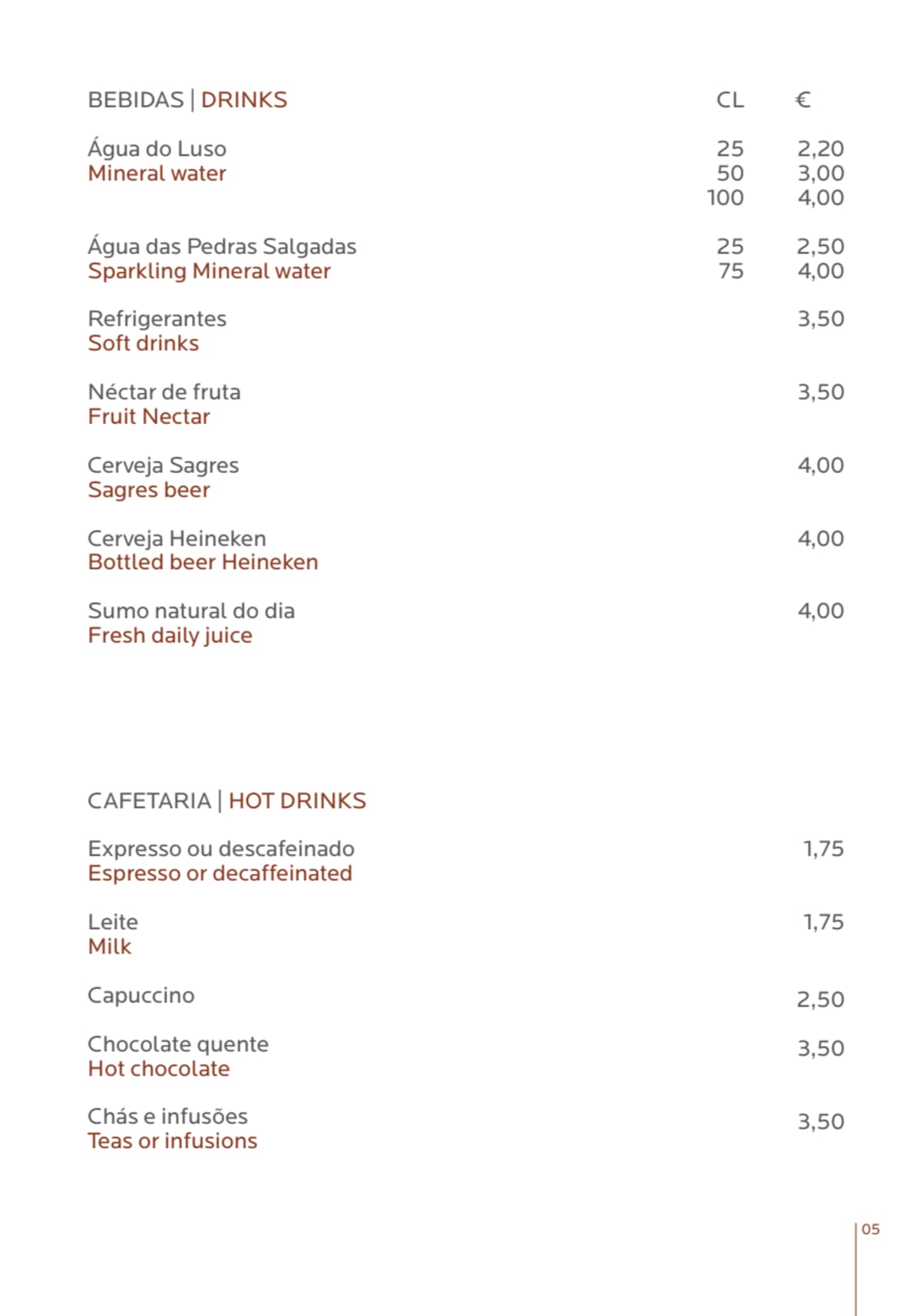 Rendez Vous Bistro menu