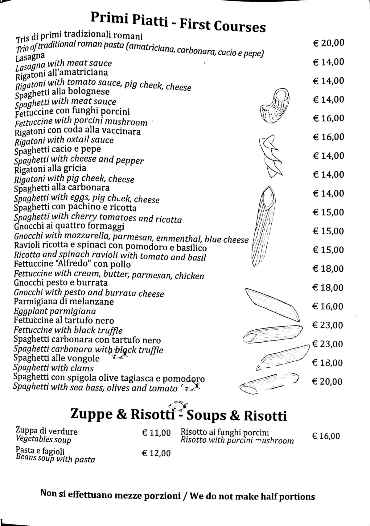 La Botte Antica menu