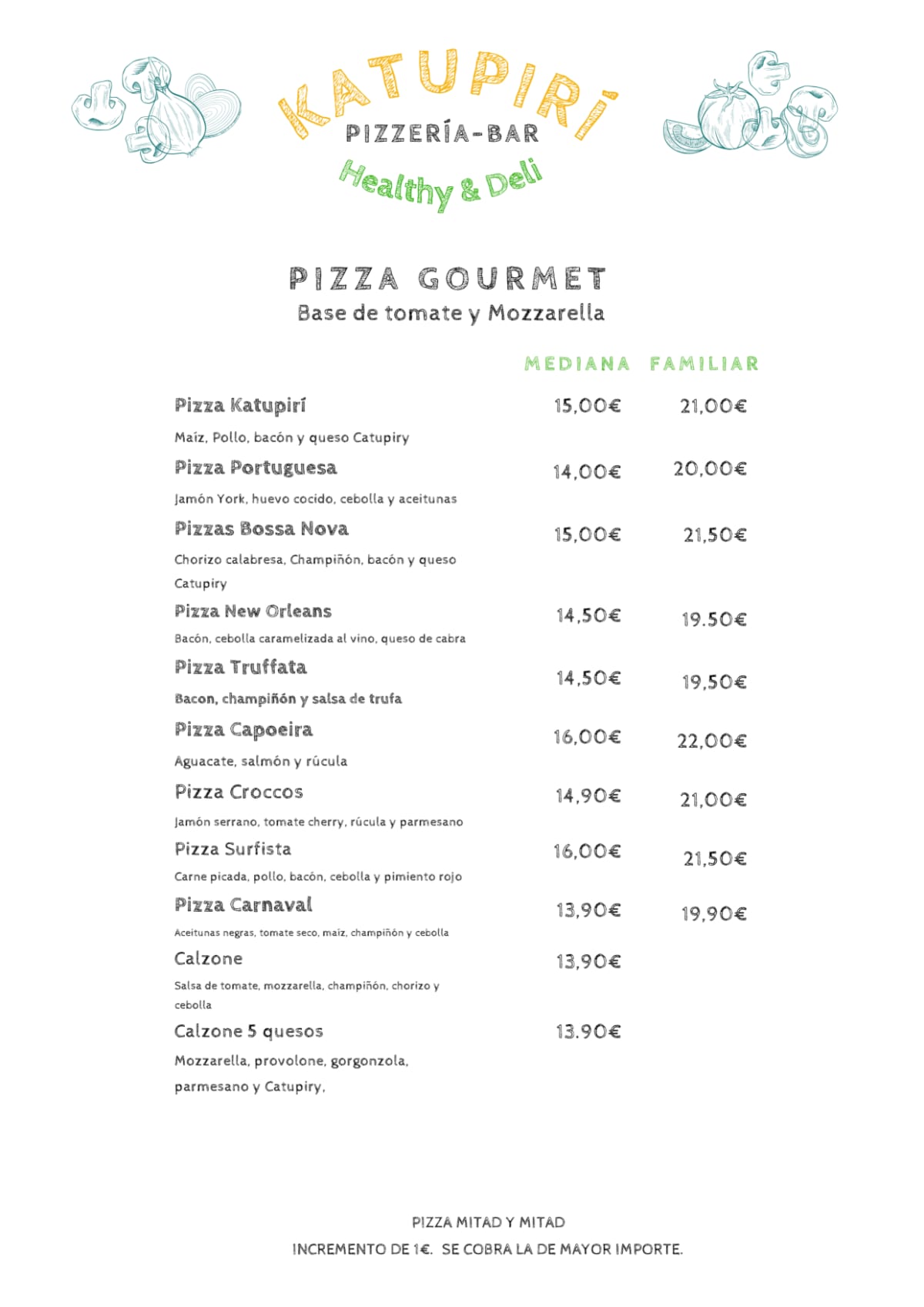 Katupiri Pizza Bar menu