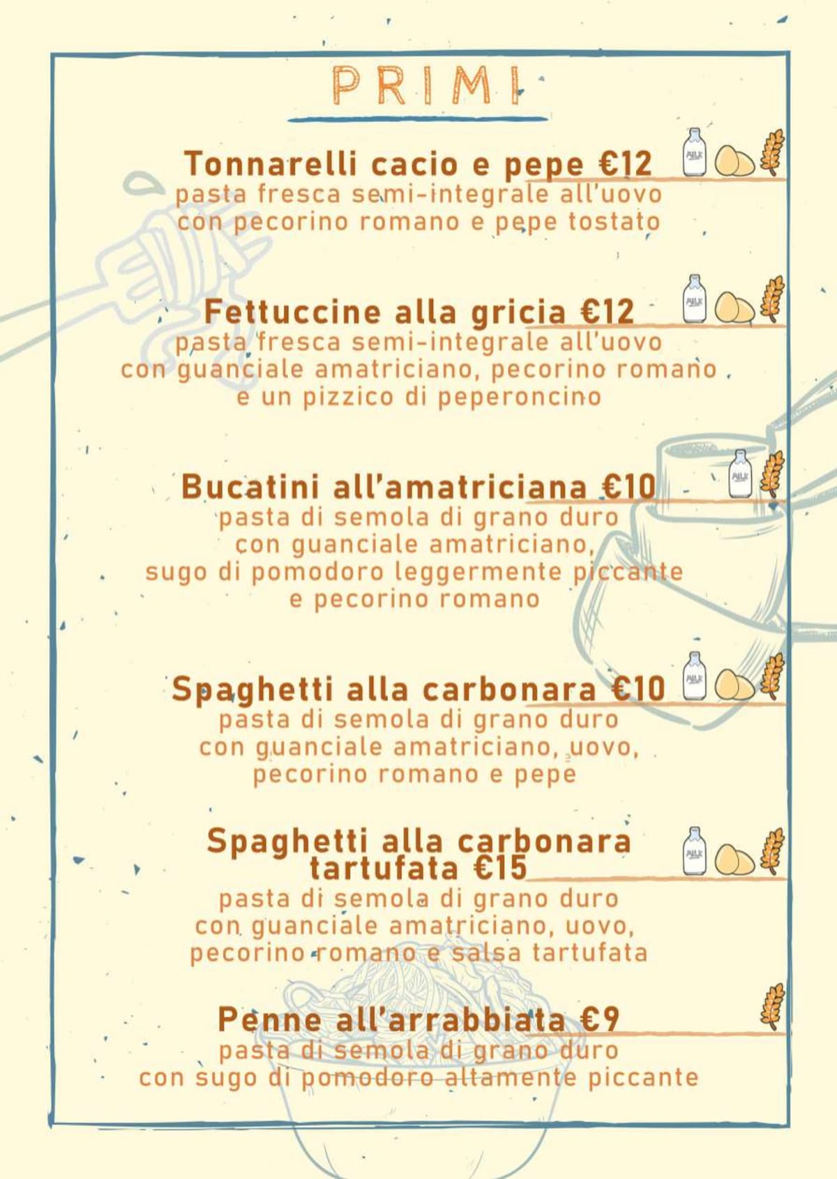 Osteria Ar 65 menu