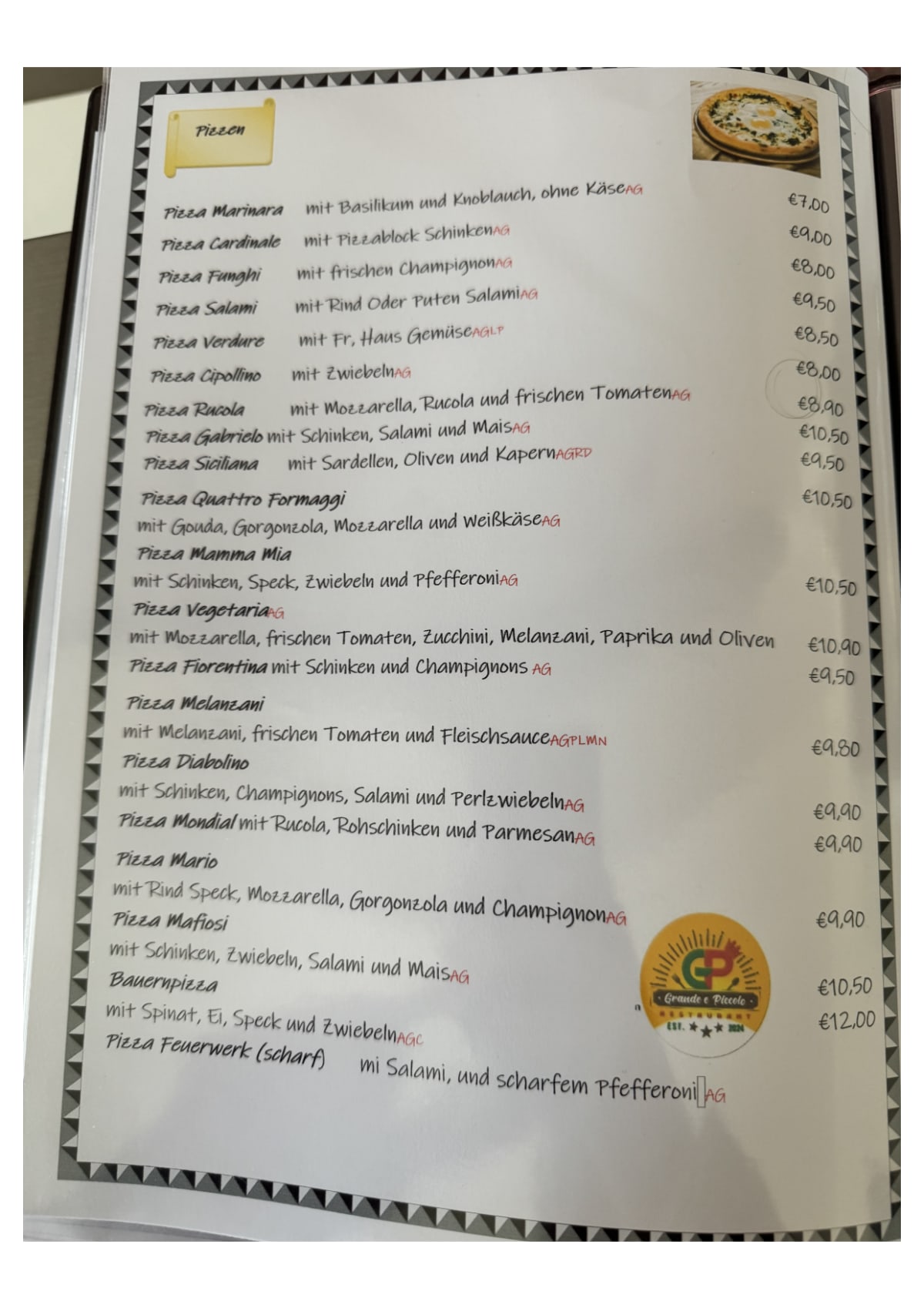 Menù completo e carta 2024 Grande e Piccolo a Vienna TheFork