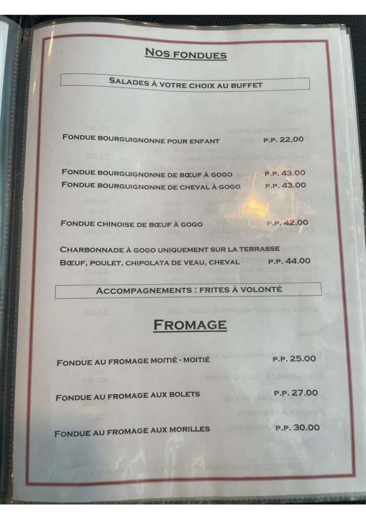 L'Idéal Restaurant Pizzeria Café menu