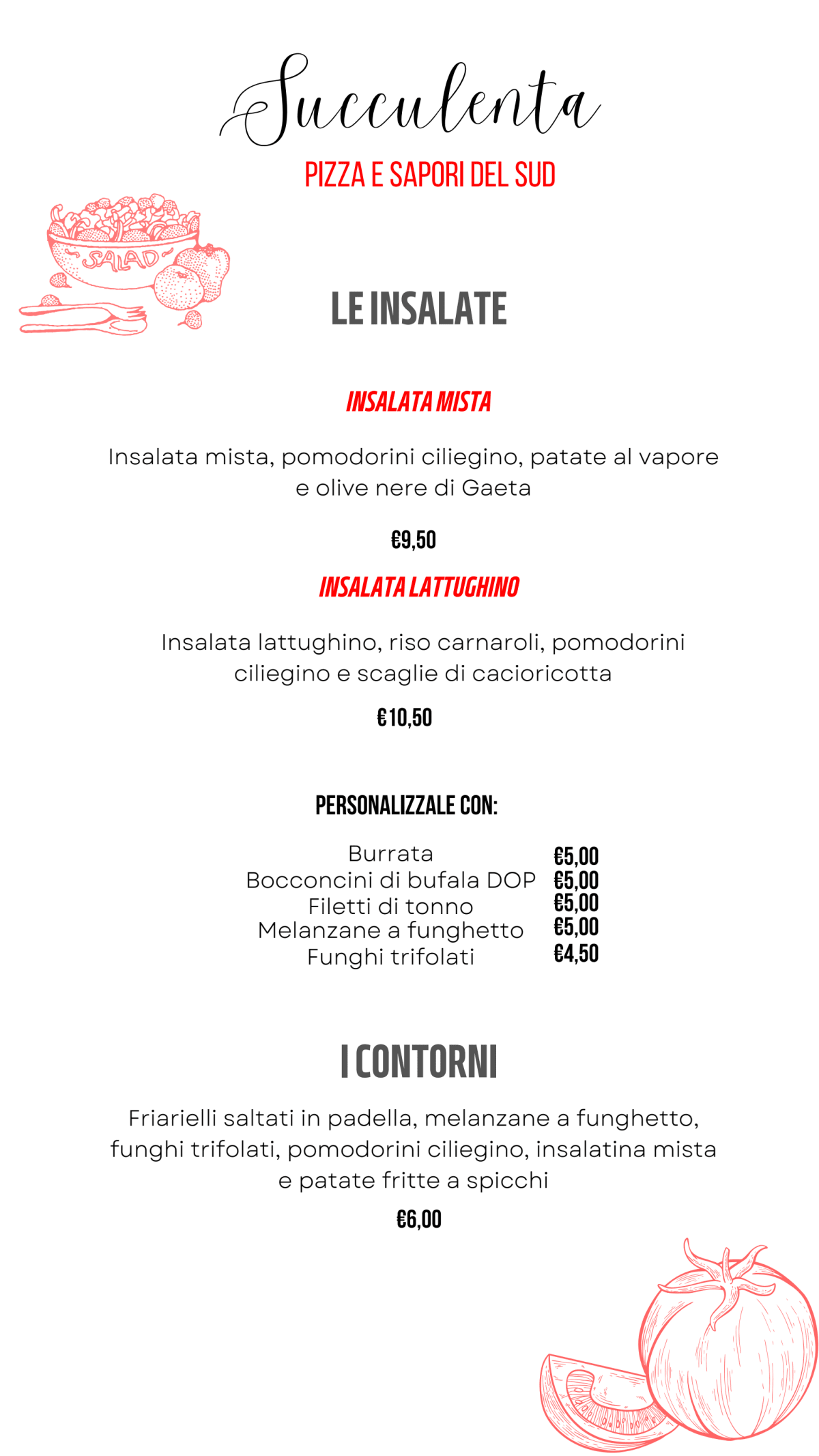 Succulenta menu