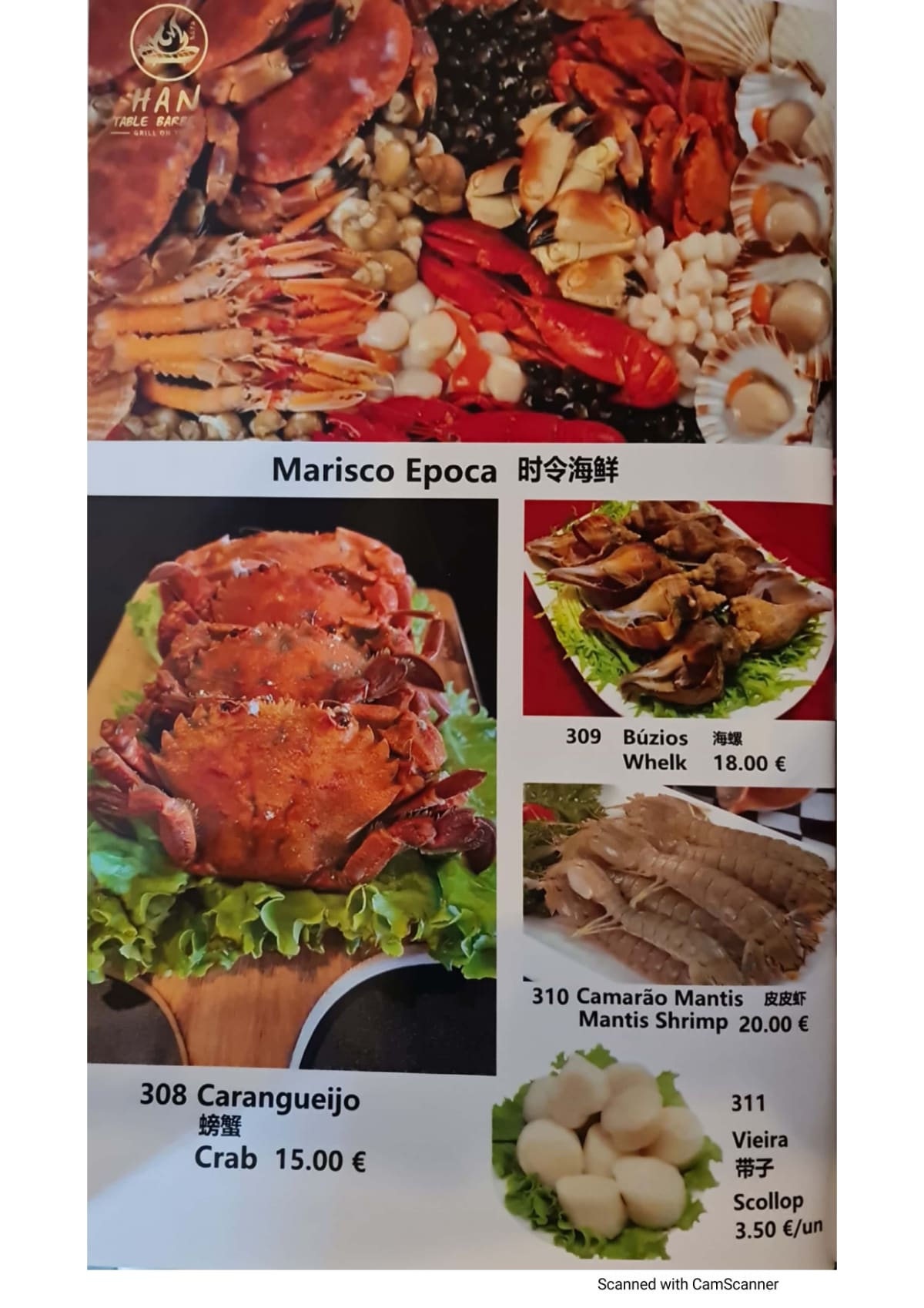 Han Table Barbecue - Arroios menu