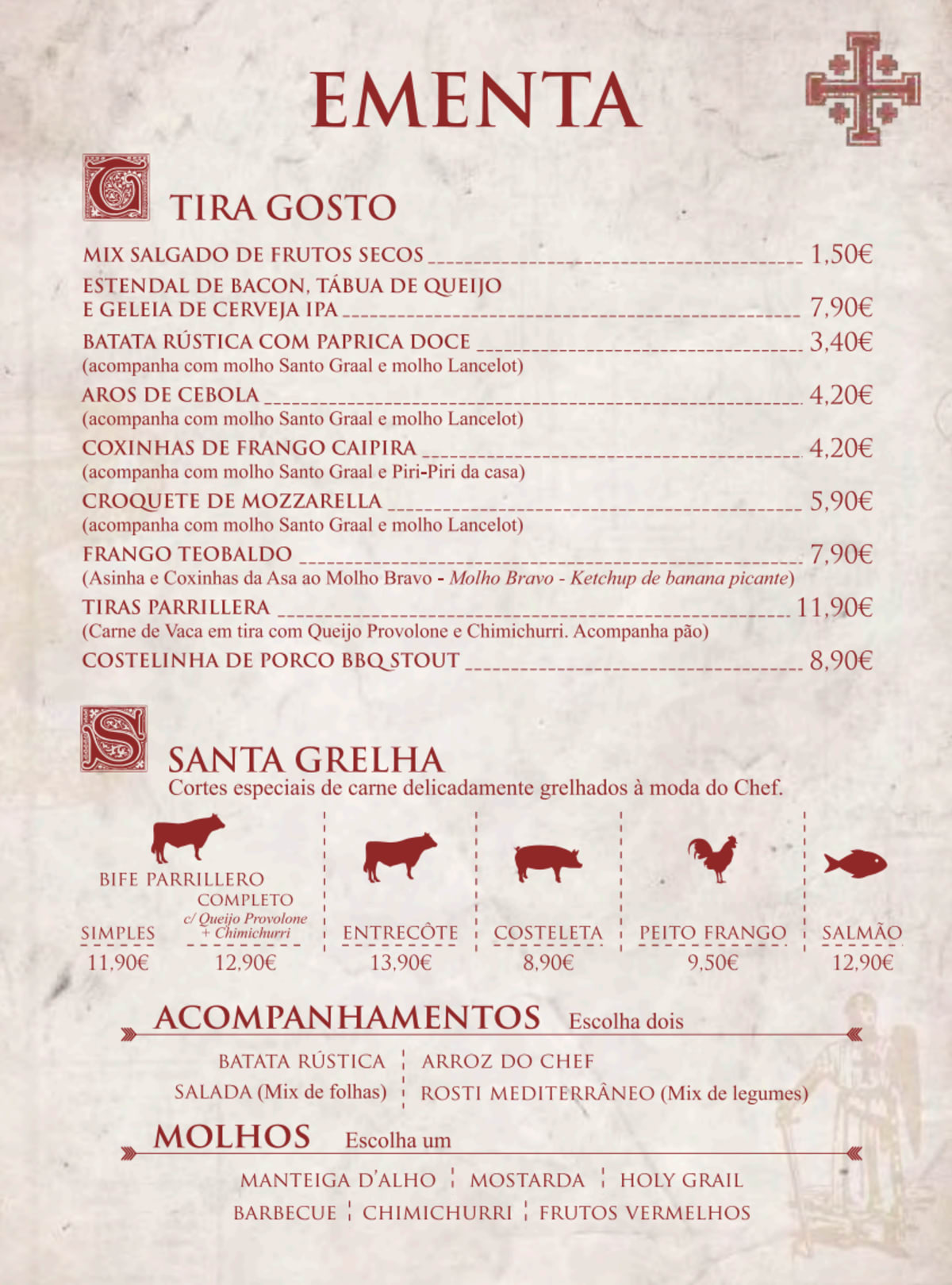 Santo Graal - Campo de Ourique menu