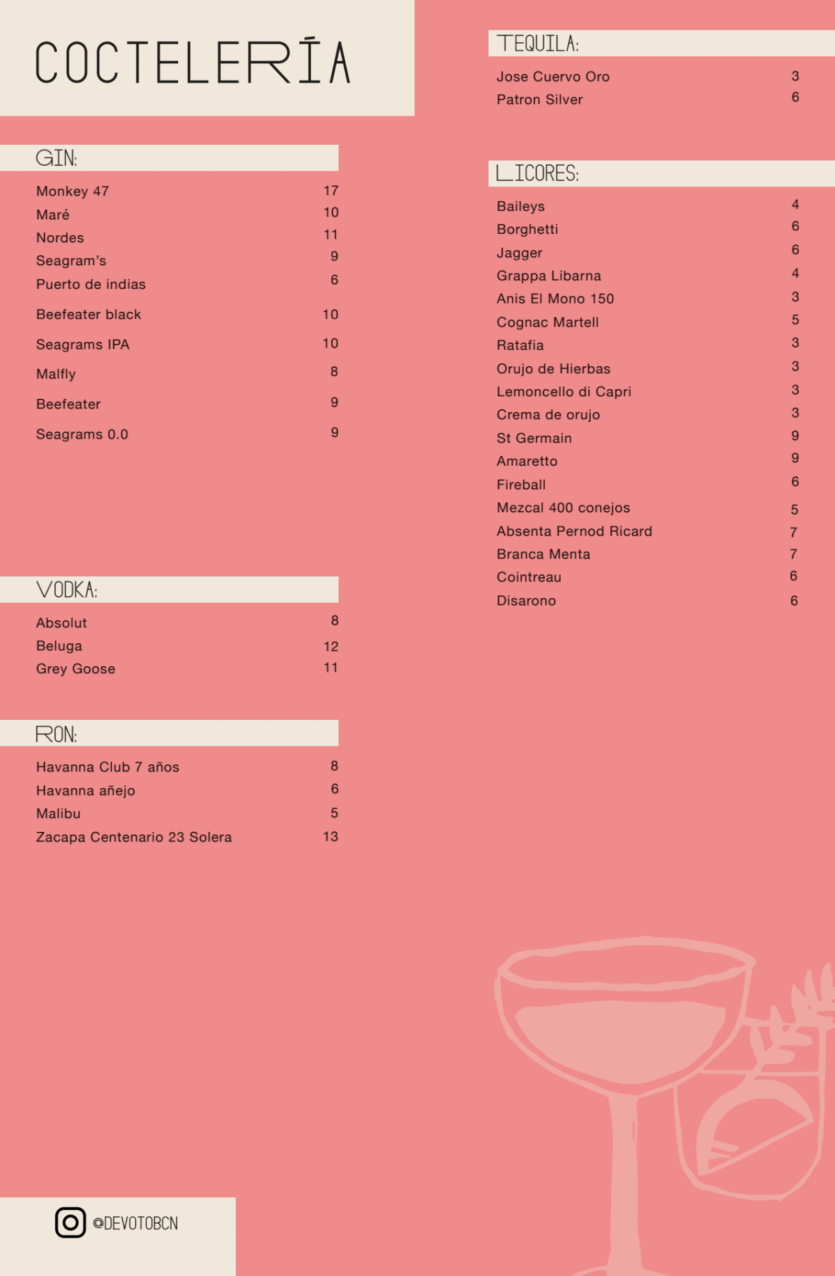 Devoto menu